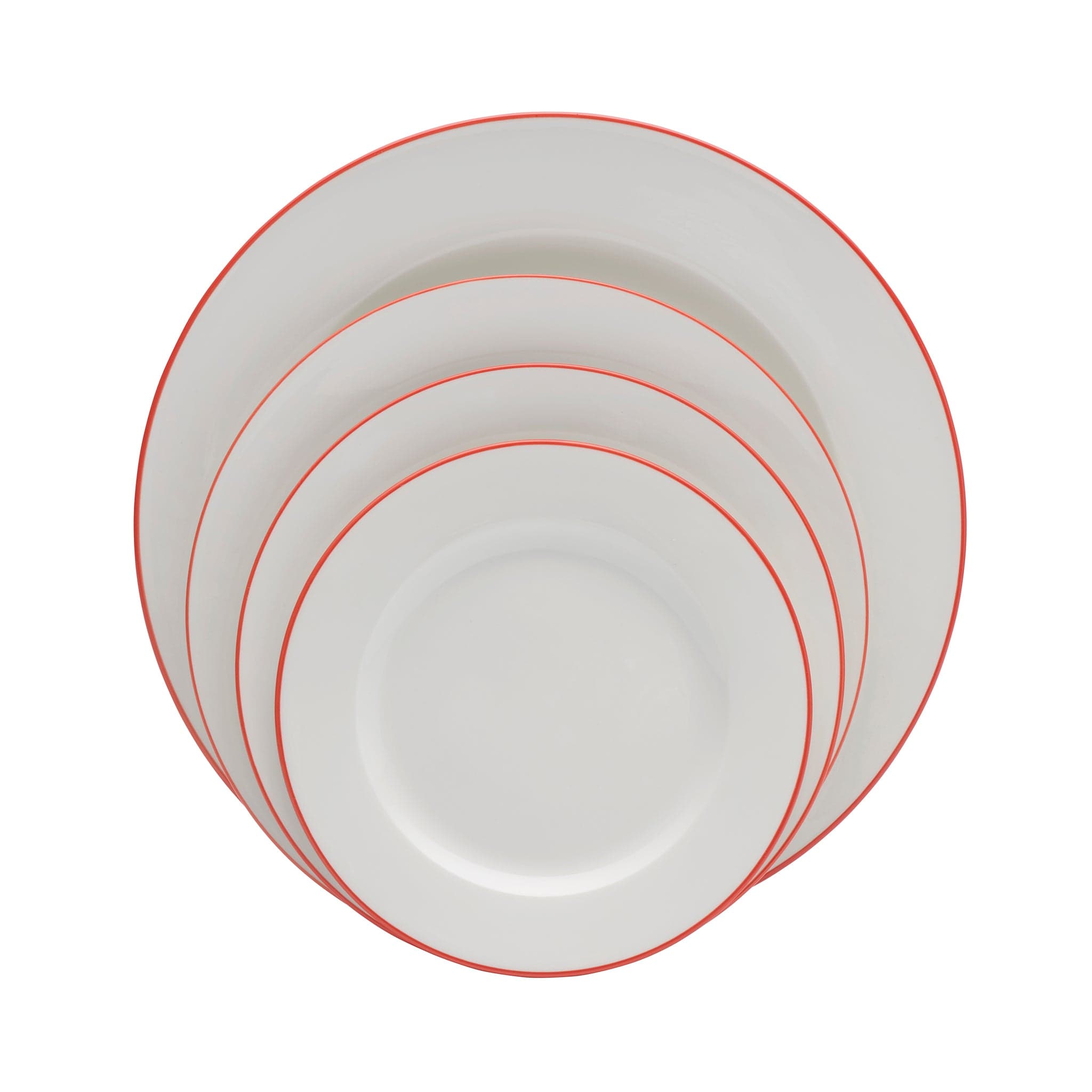 Bistro Pinstripe Porcelain Wide Rim Plate 9" Blue Pinstripe #color_red pinstripe