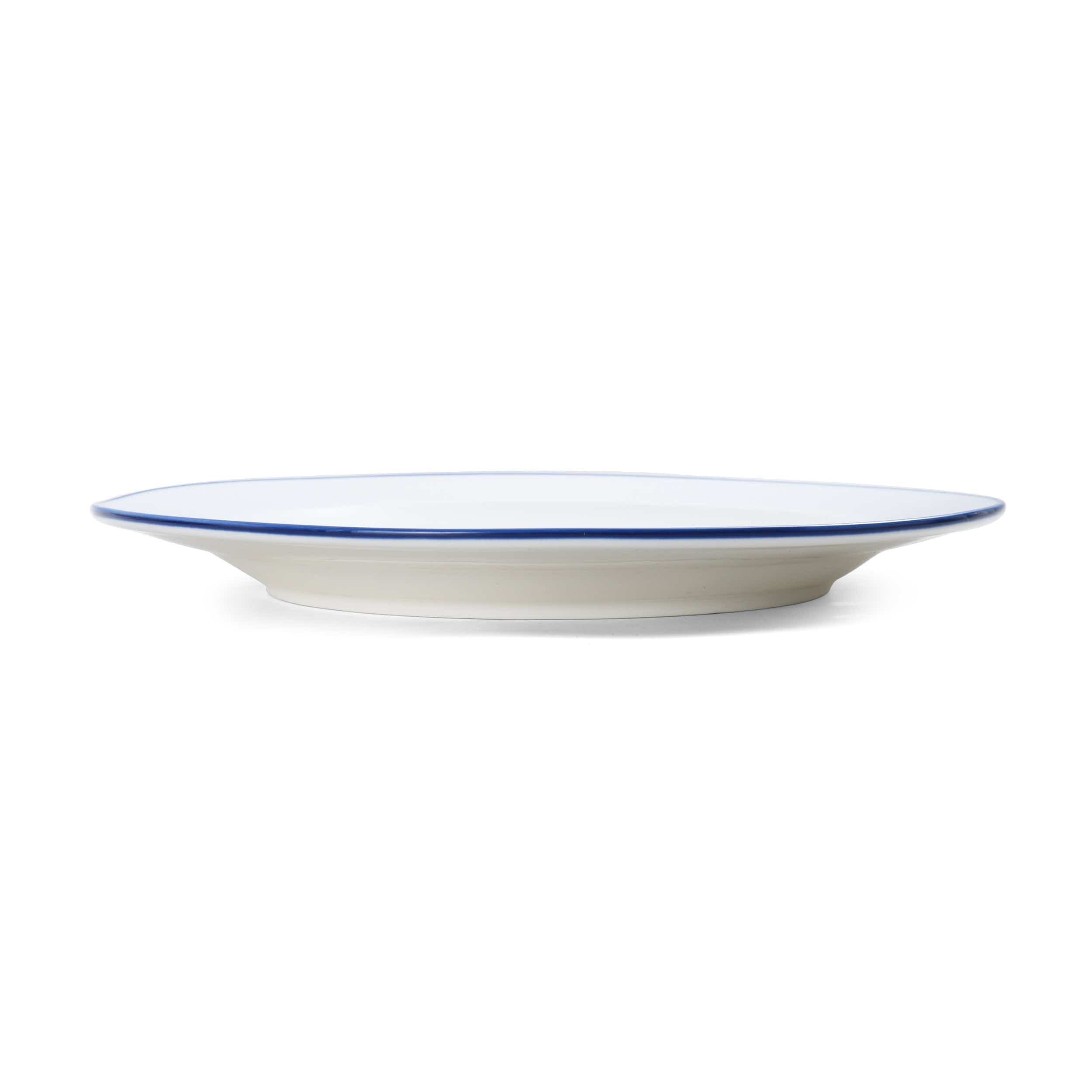 Bistro Pinstripe Porcelain Plate 12" Blue Pinstripe