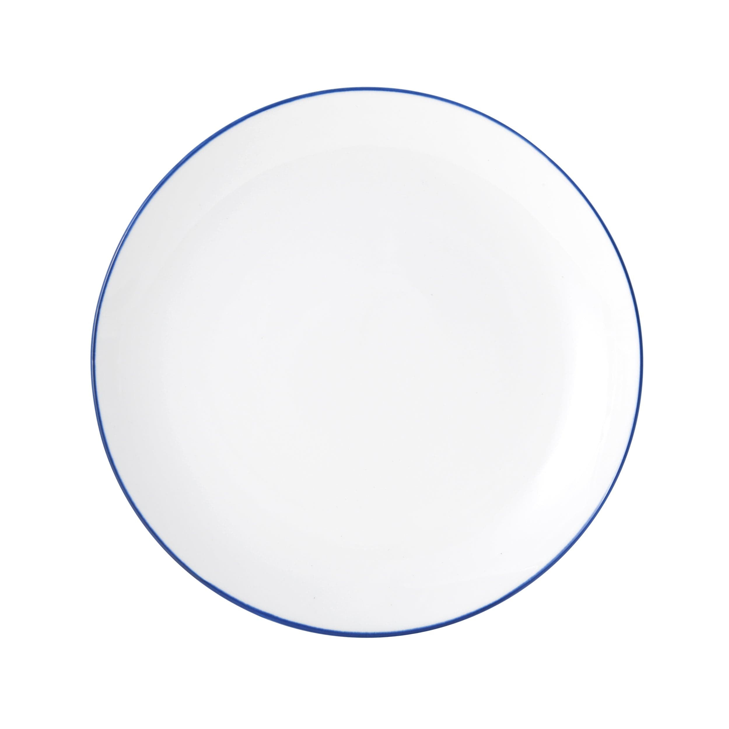 Bistro Pinstripe Porcelain Coupe Plate 9" Blue Pinstripe #color_blue pinstripe