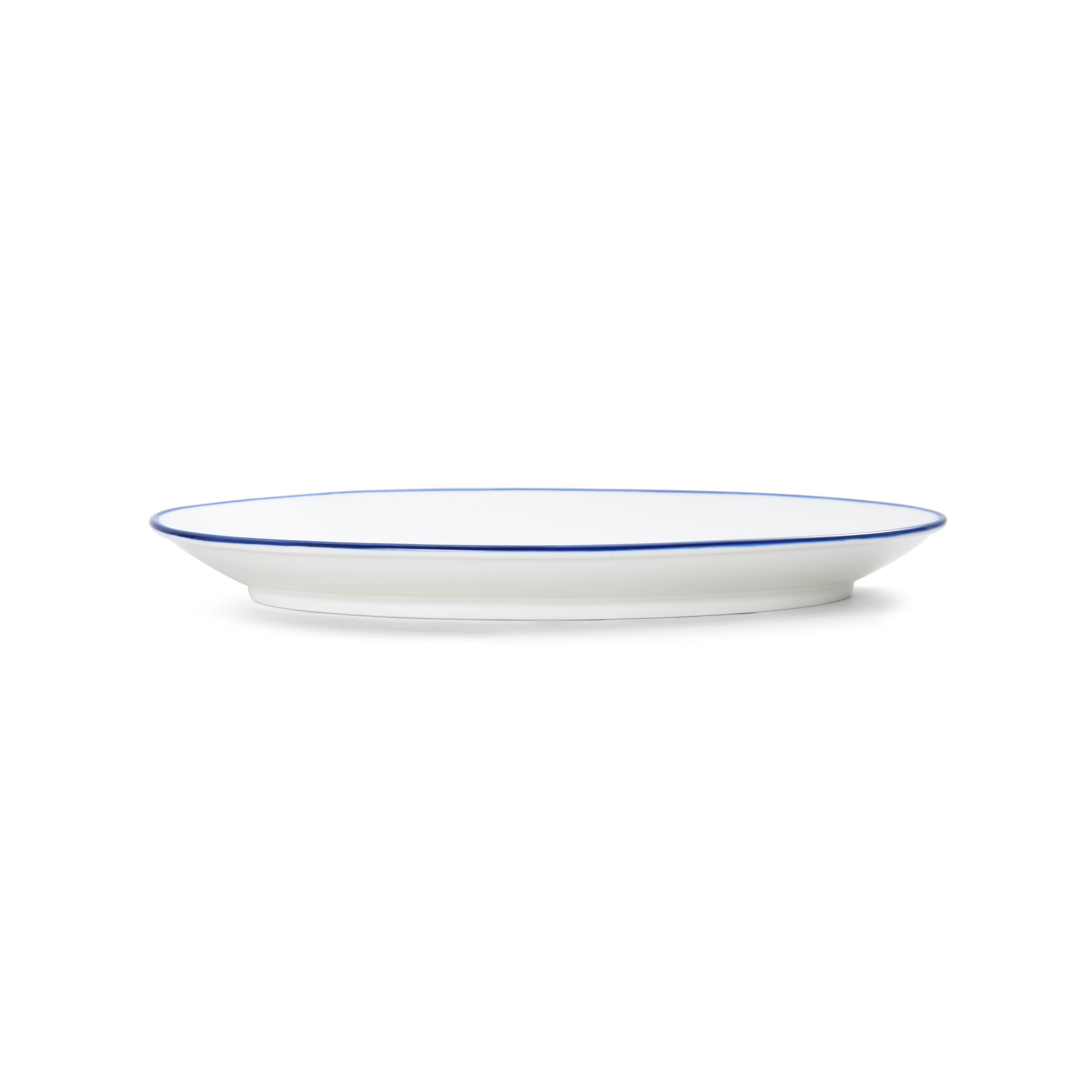 Bistro Pinstripe Porcelain Oval Platter 11x7" Blue Pinstripe #color_blue pinstripe