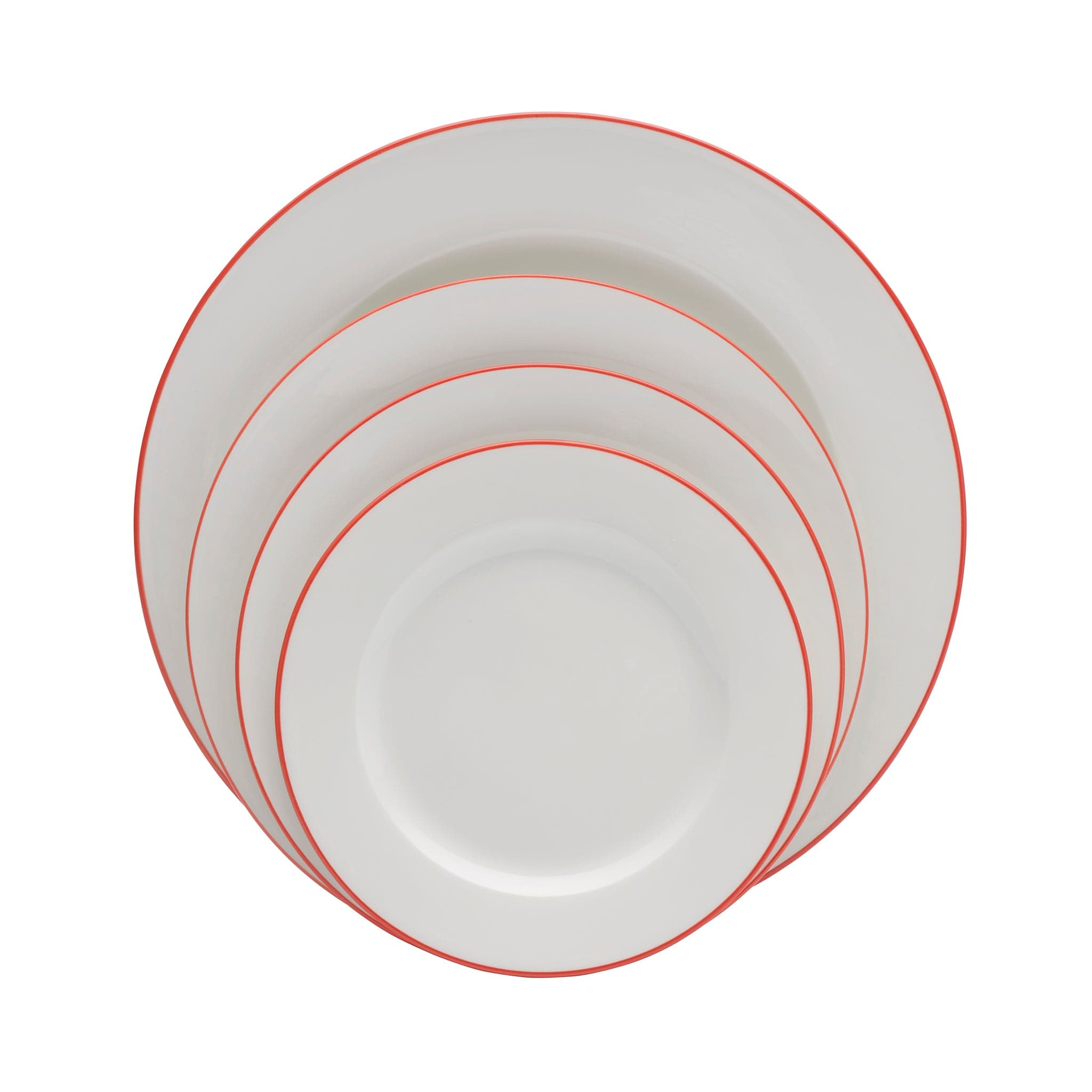 Bistro Pinstripe Porcelain Plate 11" Red Pinstripe #color_red pinstripe