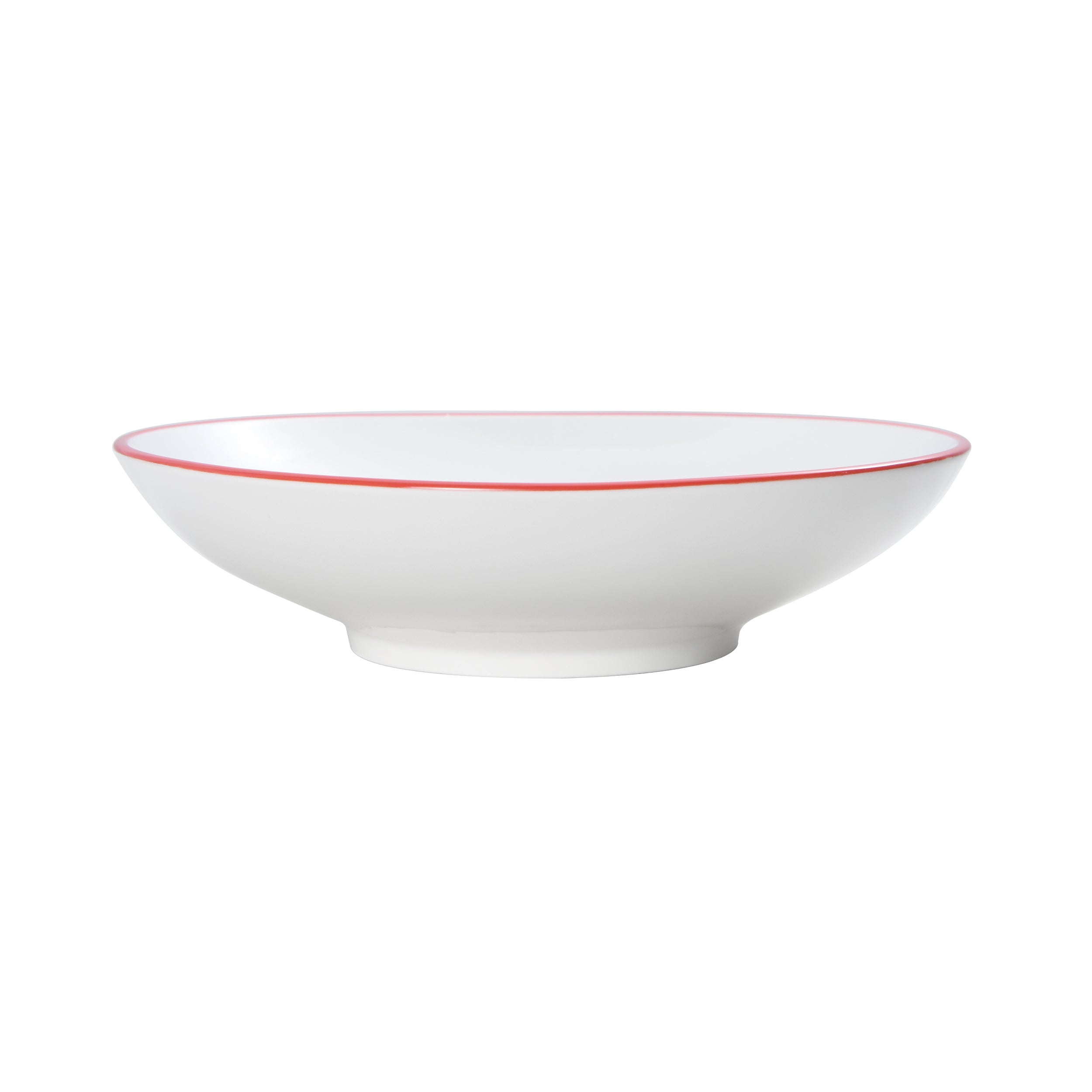 Bistro Pinstripe Porcelain Deep Plate 10.5" / 56oz Red Pinstripe #color_red pinstripe