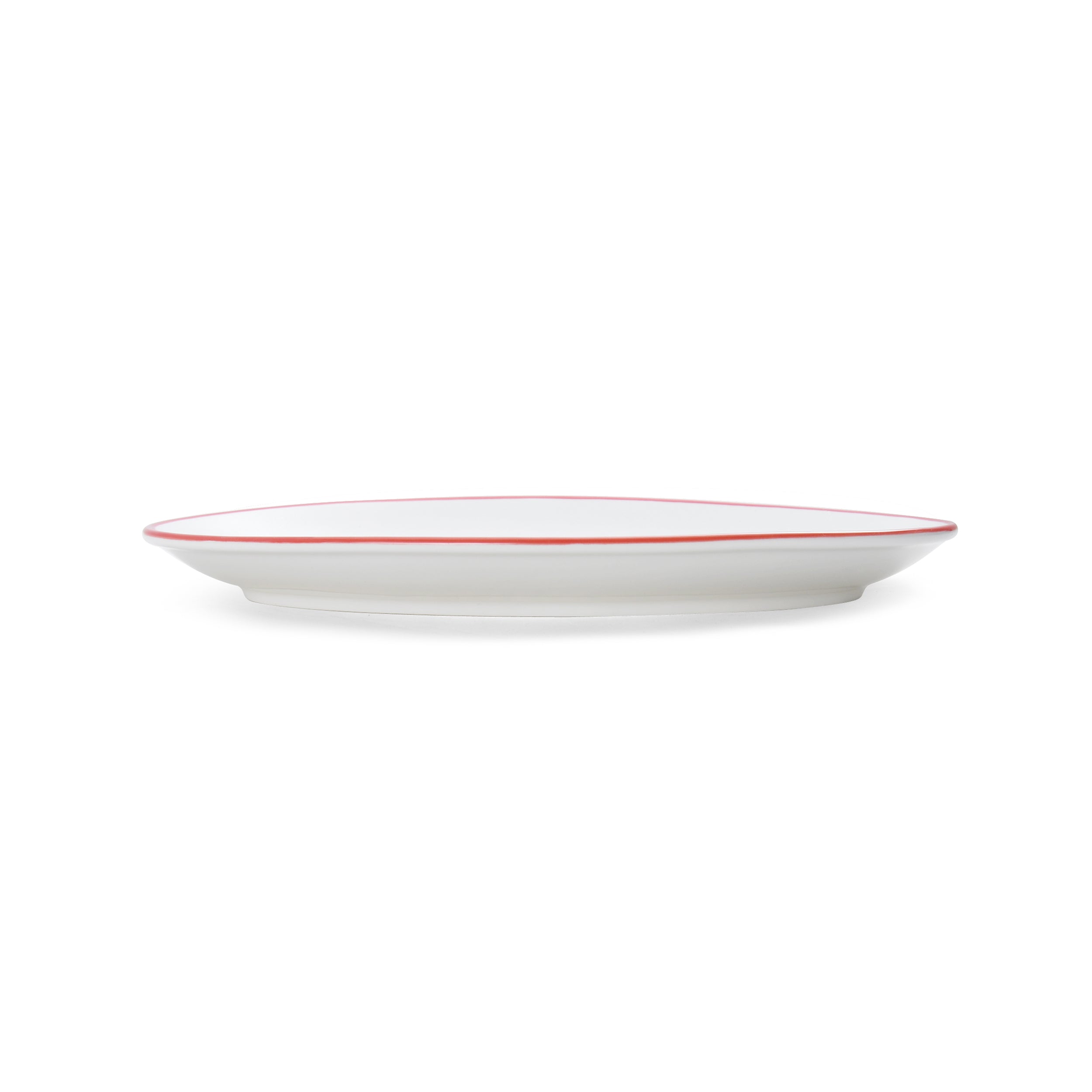 Bistro Pinstripe Porcelain Oval Platter 9x6" Red Pinstripe #color_red pinstripe