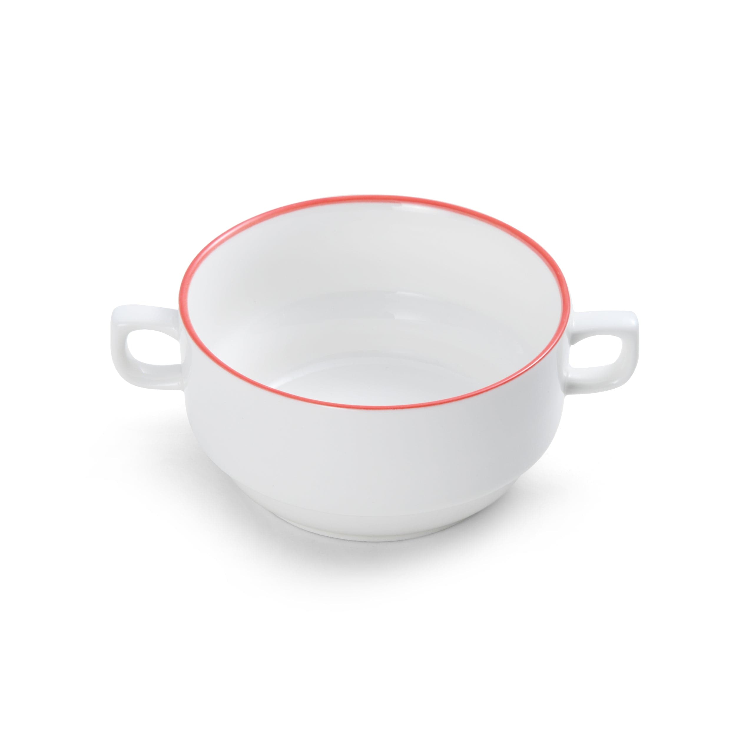 Bistro Pinstripe Porcelain Cream Soup Cup 6" / 13oz Red Pinstripe  #color_red pinstripe