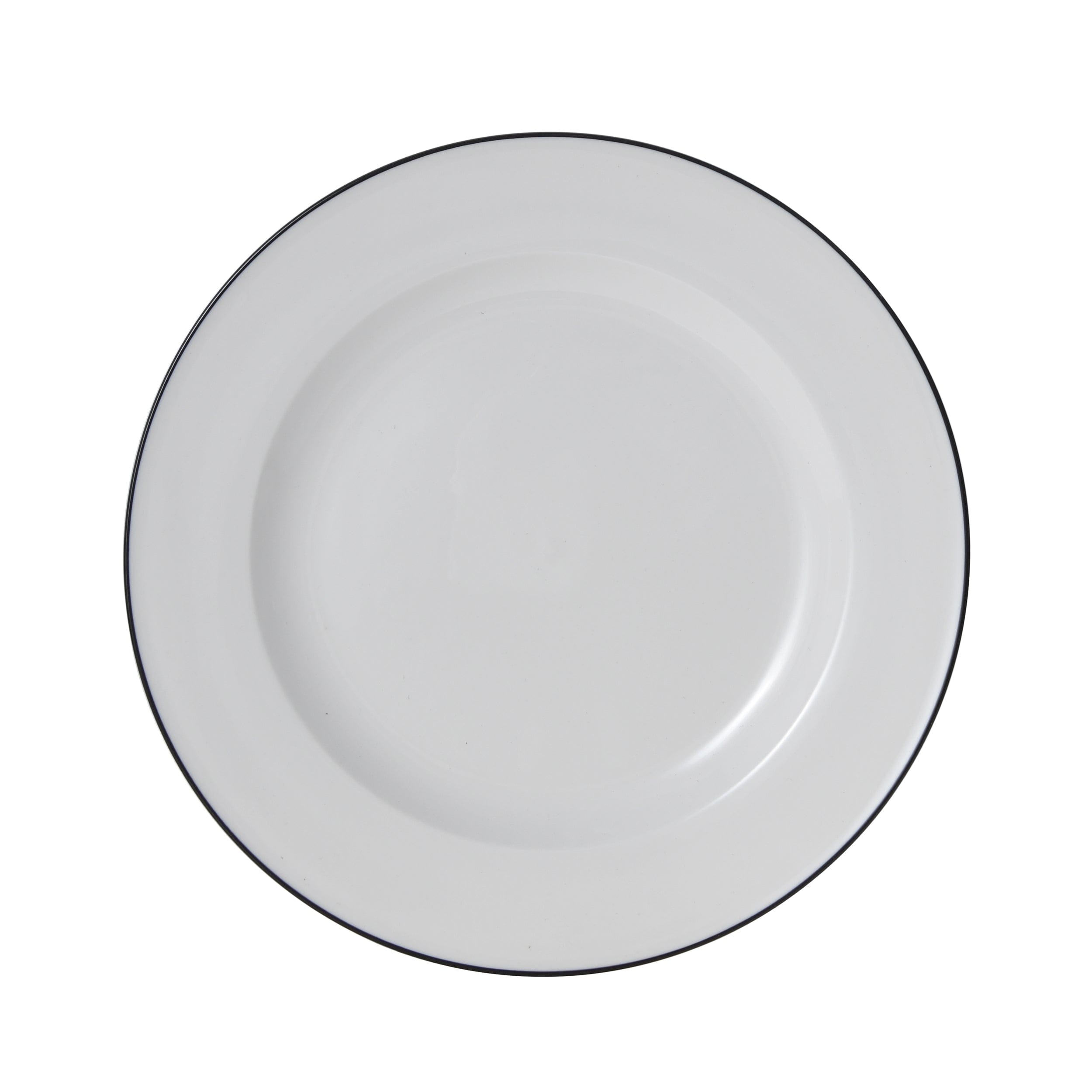 Bistro Pinstripe Porcelain Plate 11" Black Pinstripe #color_black pinstripe