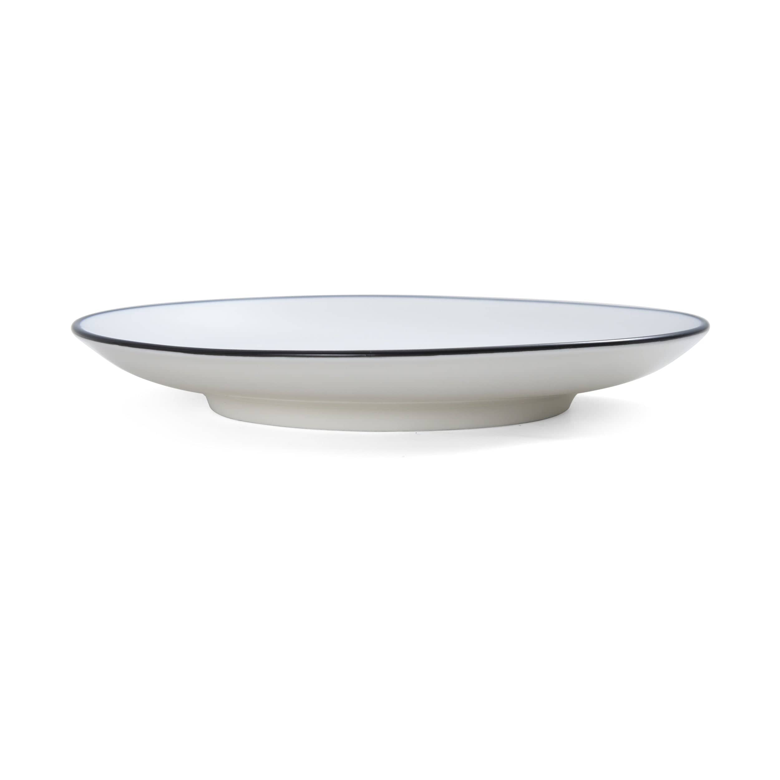 Bistro Pinstripe Porcelain Saucer 6.75" Black Pinstripe #color_black pinstripe