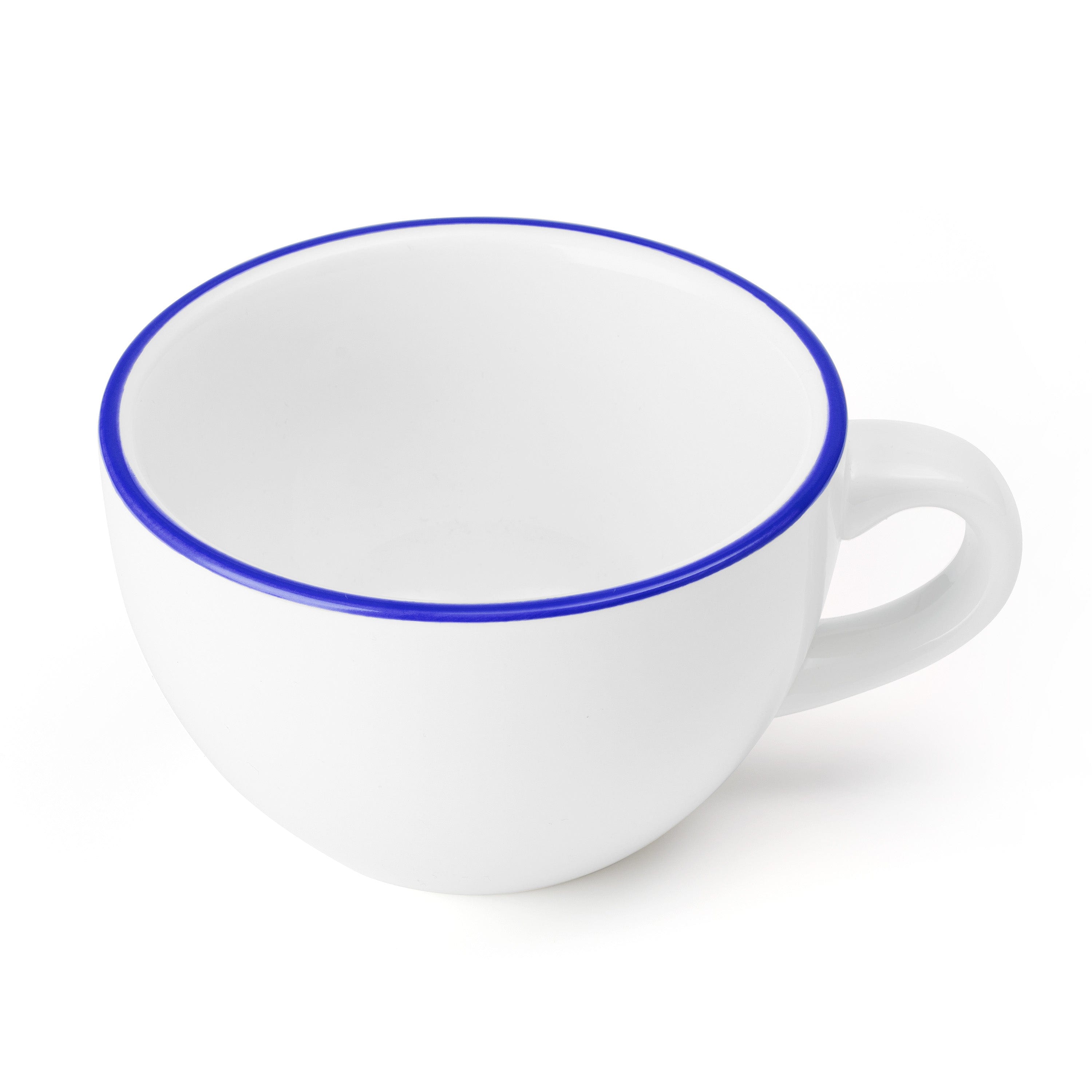 Bistro Pinstripe Porcelain Cup 5.3" / 10oz Blue Pinstripe