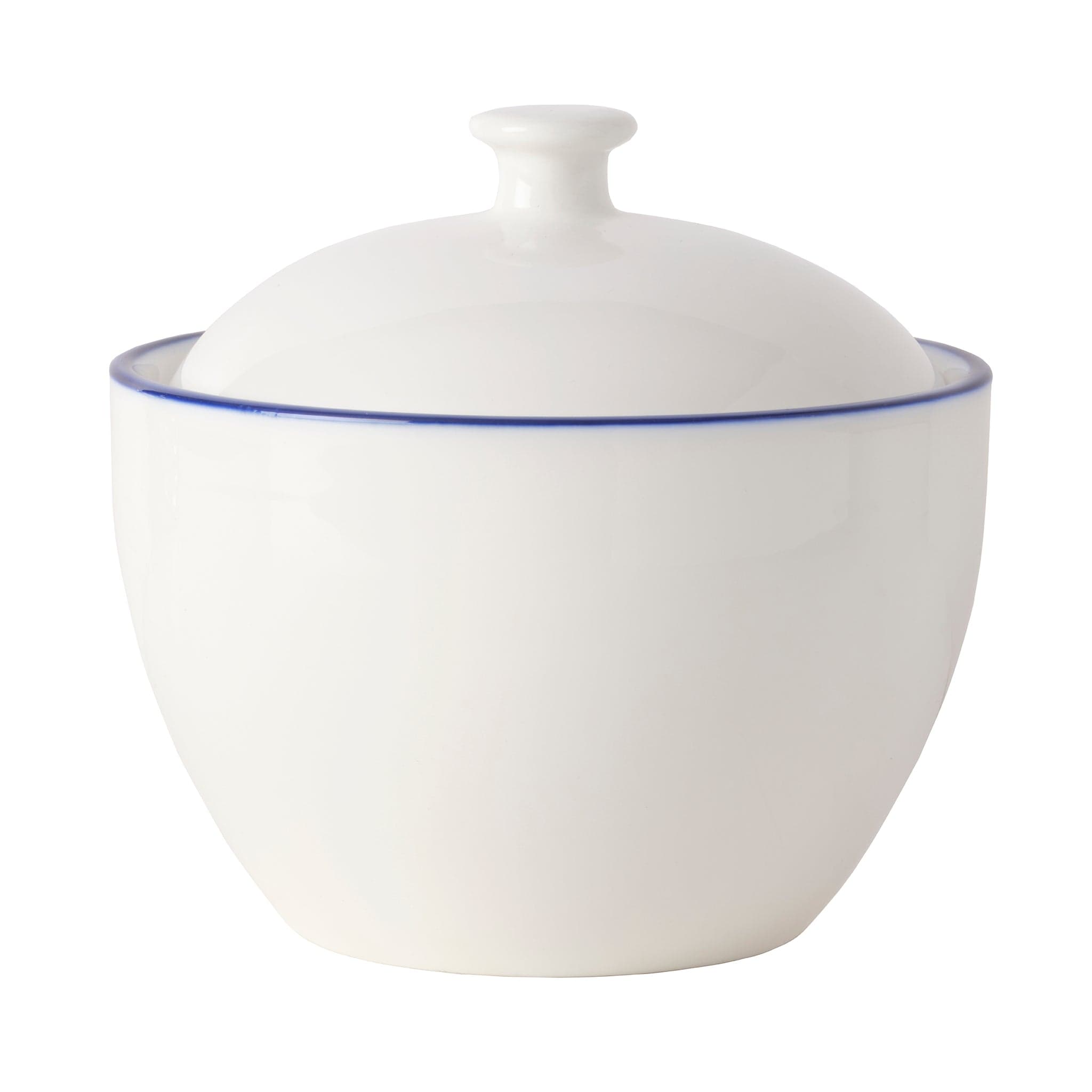 Bistro Pinstripe Porcelain Sugar Bowl 4" Blue Pinstripe