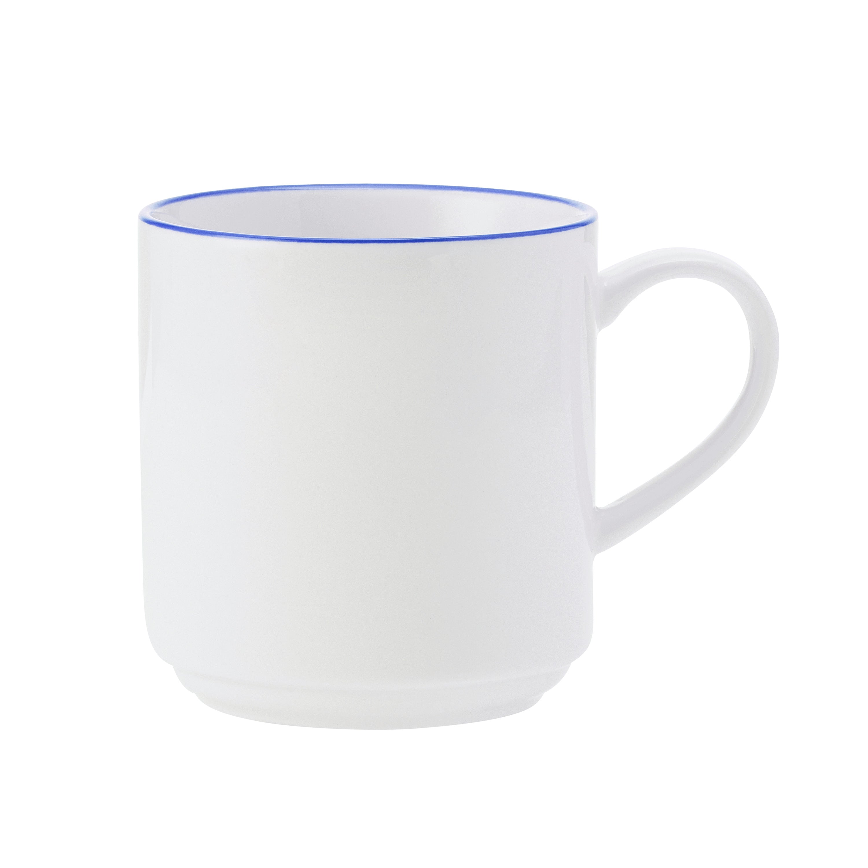 Bistro Pinstripe Porcelain Mug 4.8" / 11.8oz Blue Pinstripe #color_blue pinstripe