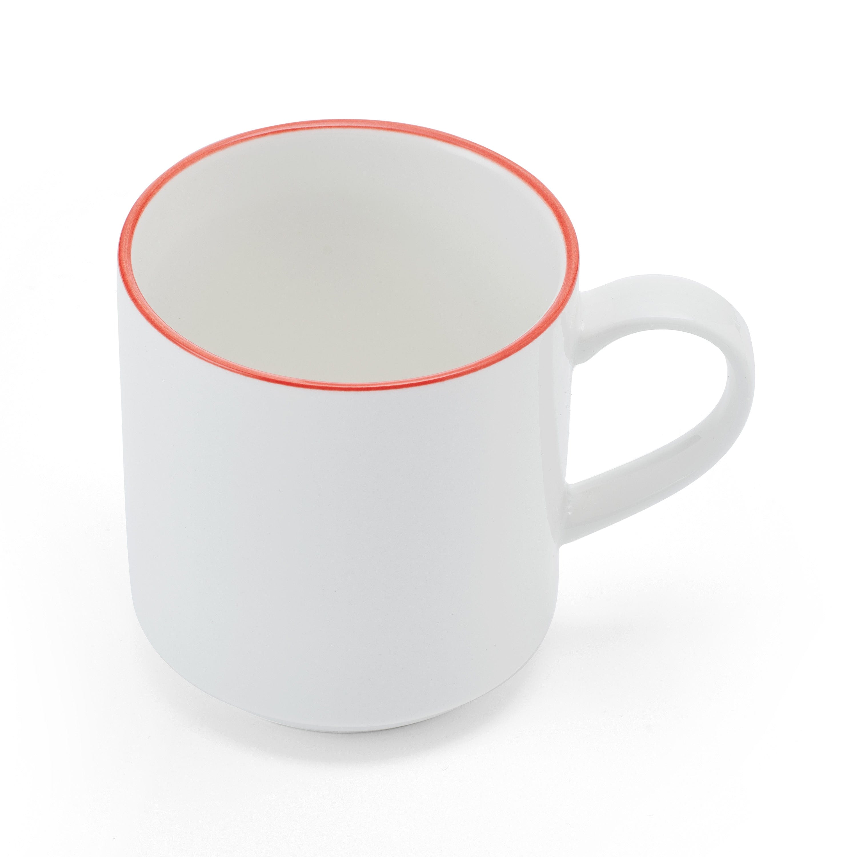 Bistro Pinstripe Porcelain Mug 4.8" / 11.8oz Red Pinstripe #color_red pinstripe