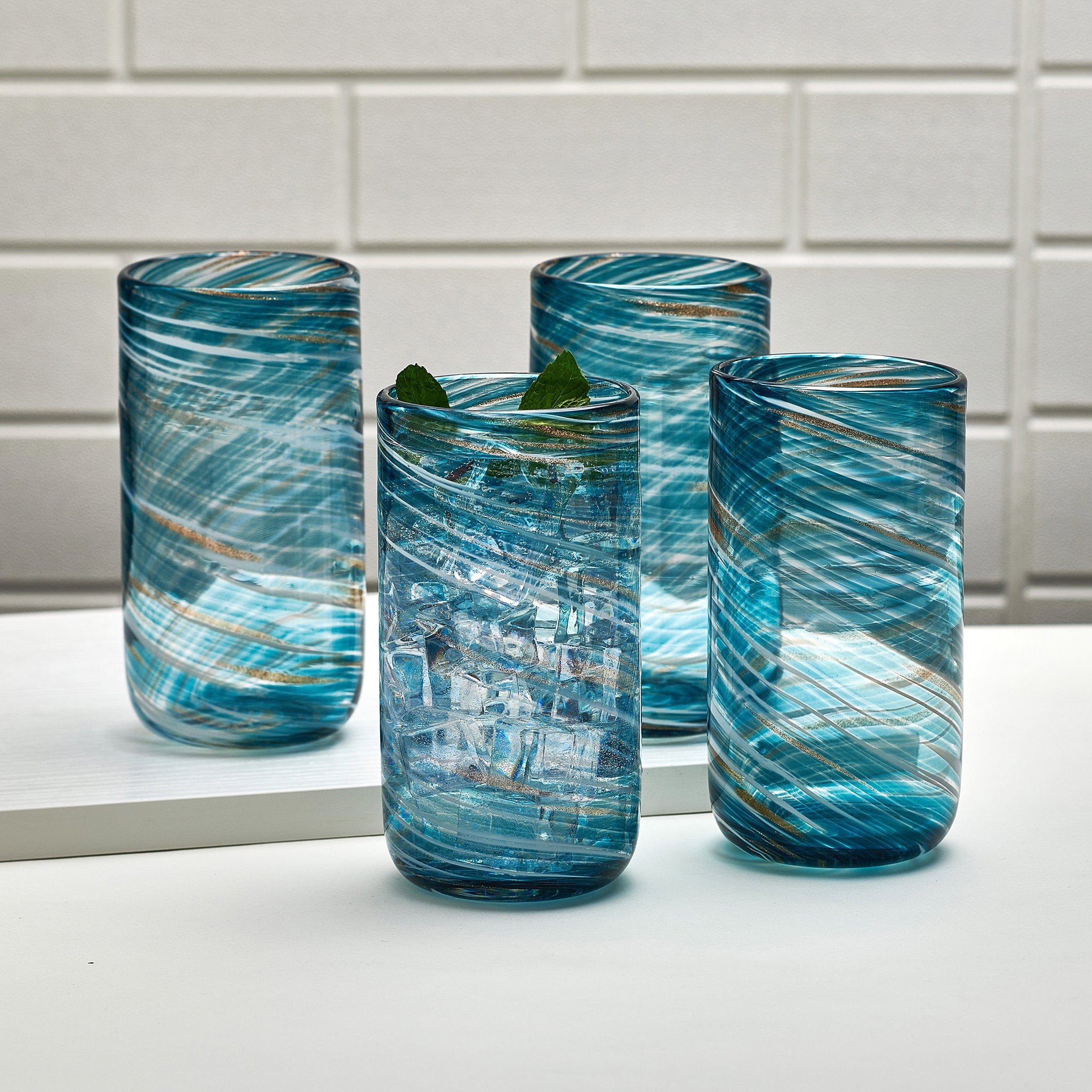 Breeze Soda-lime Highball Glass 6.1" / 18oz Blue