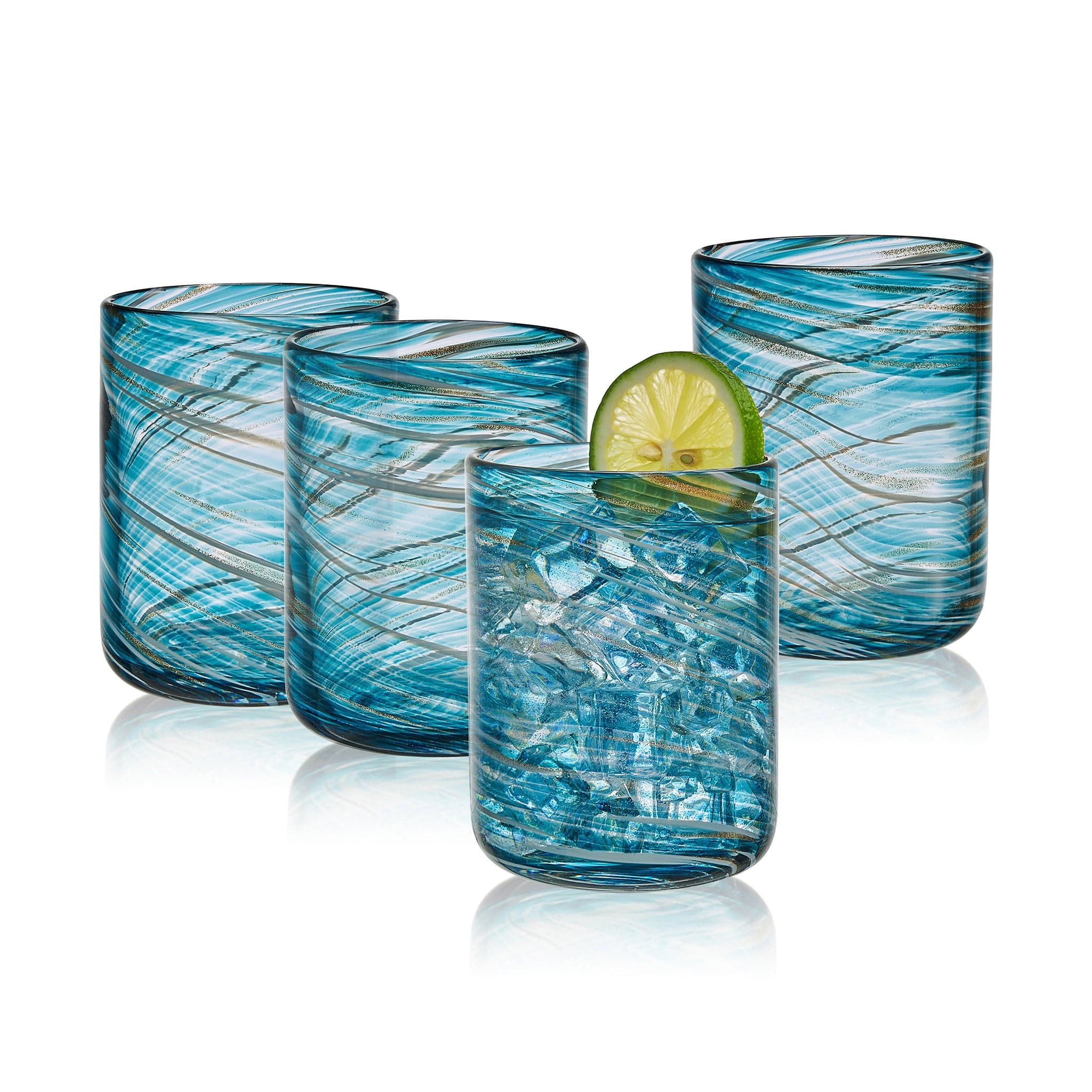 Breeze Soda-lime Double Old Fashion Glass 4.3" / 15oz Blue