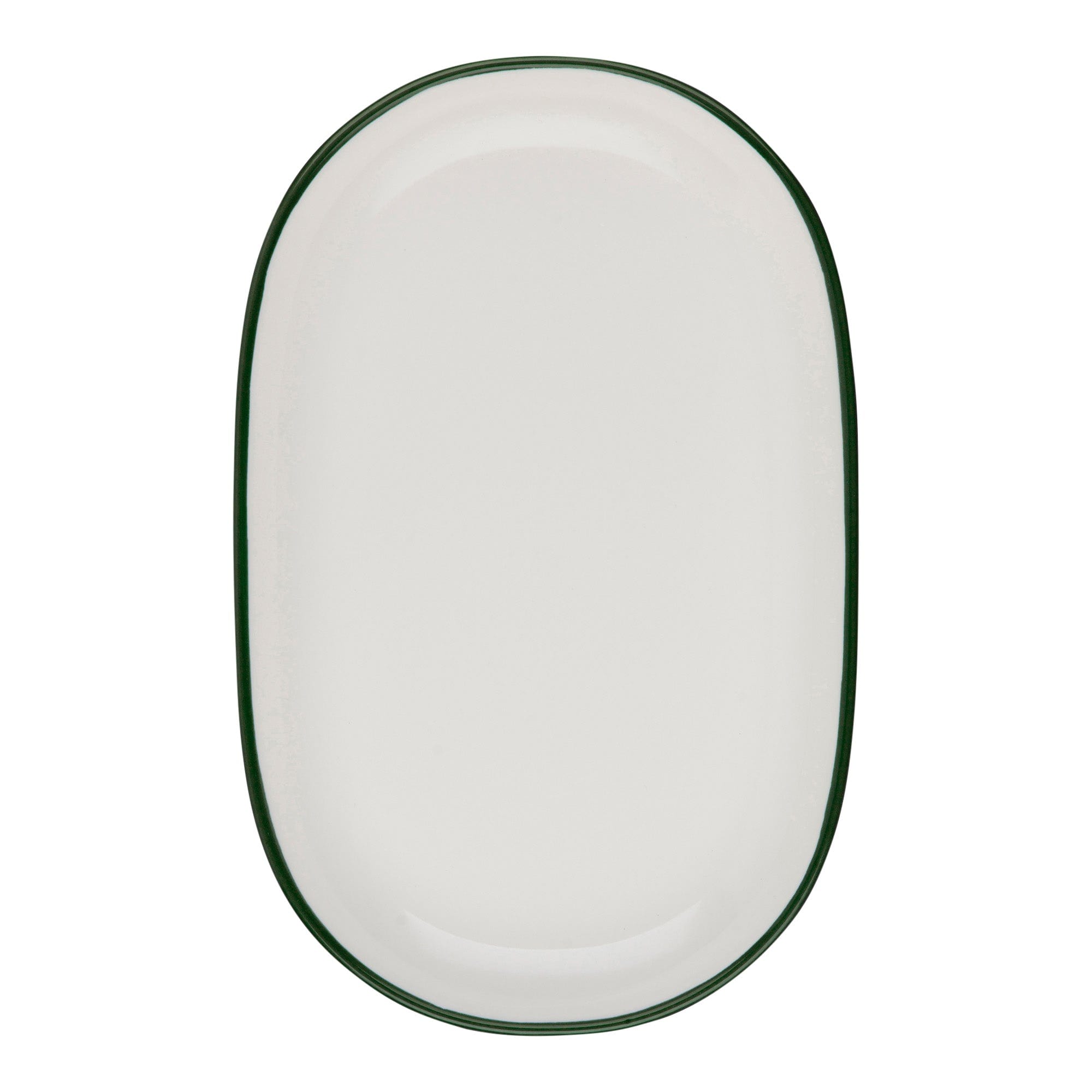 Modest Green Fine China Oval Platter 11.2"x7.2"