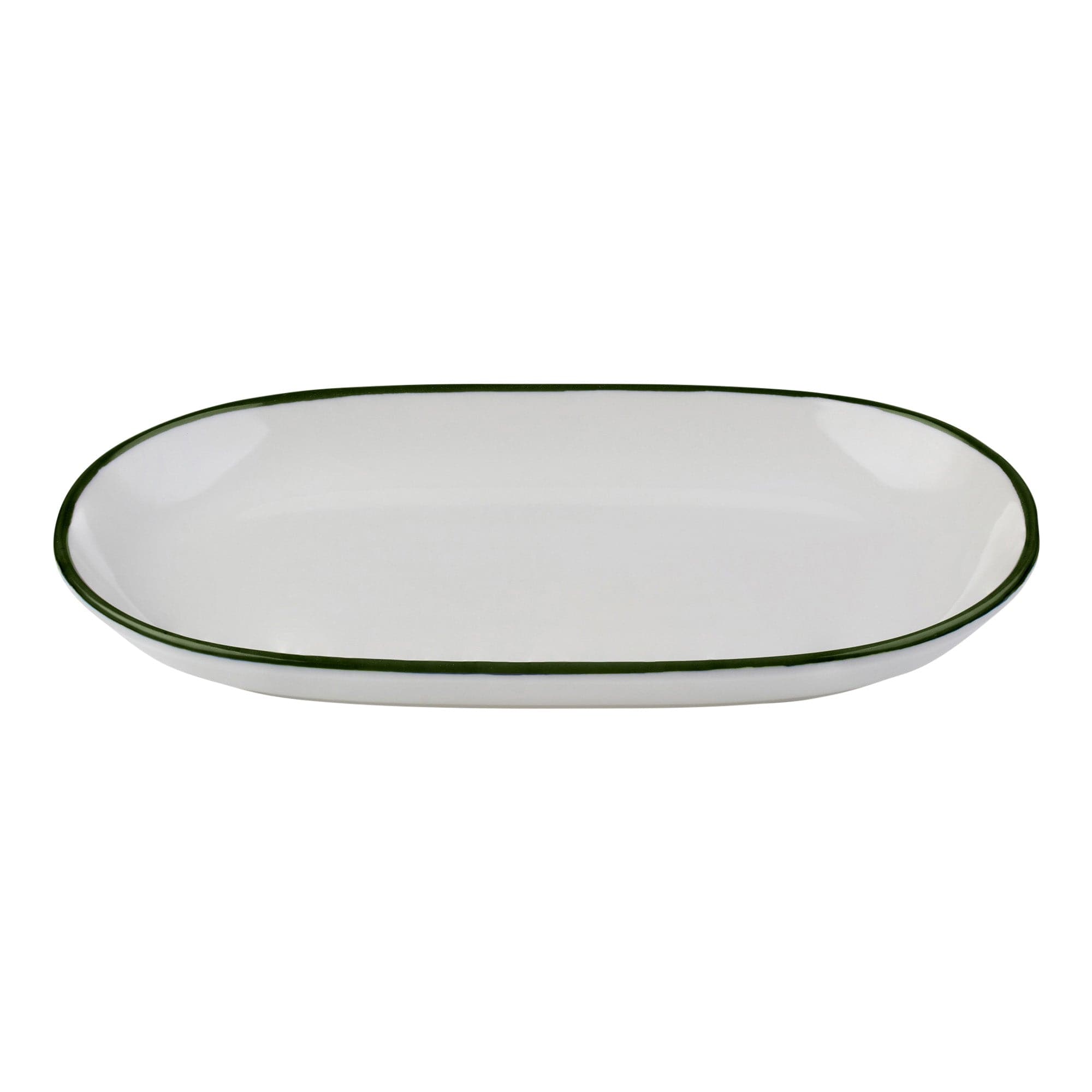 Modest Green Fine China Oval Platter 13.1"x8.4"