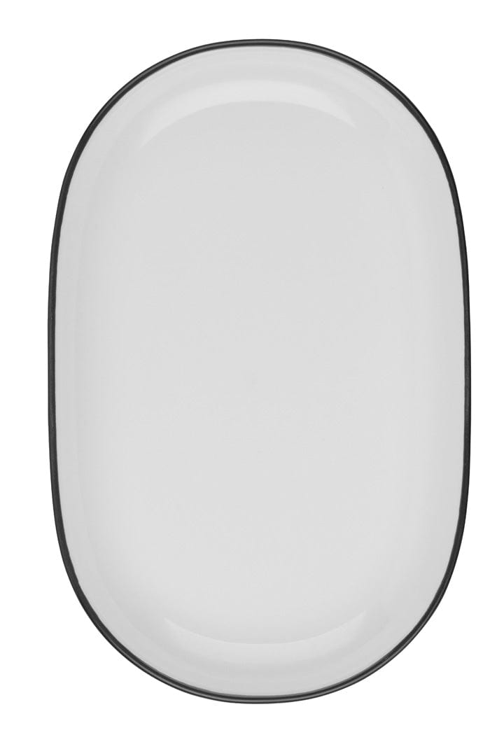 Modest Black Fine China Coupe Oval Platter 13" x 8"