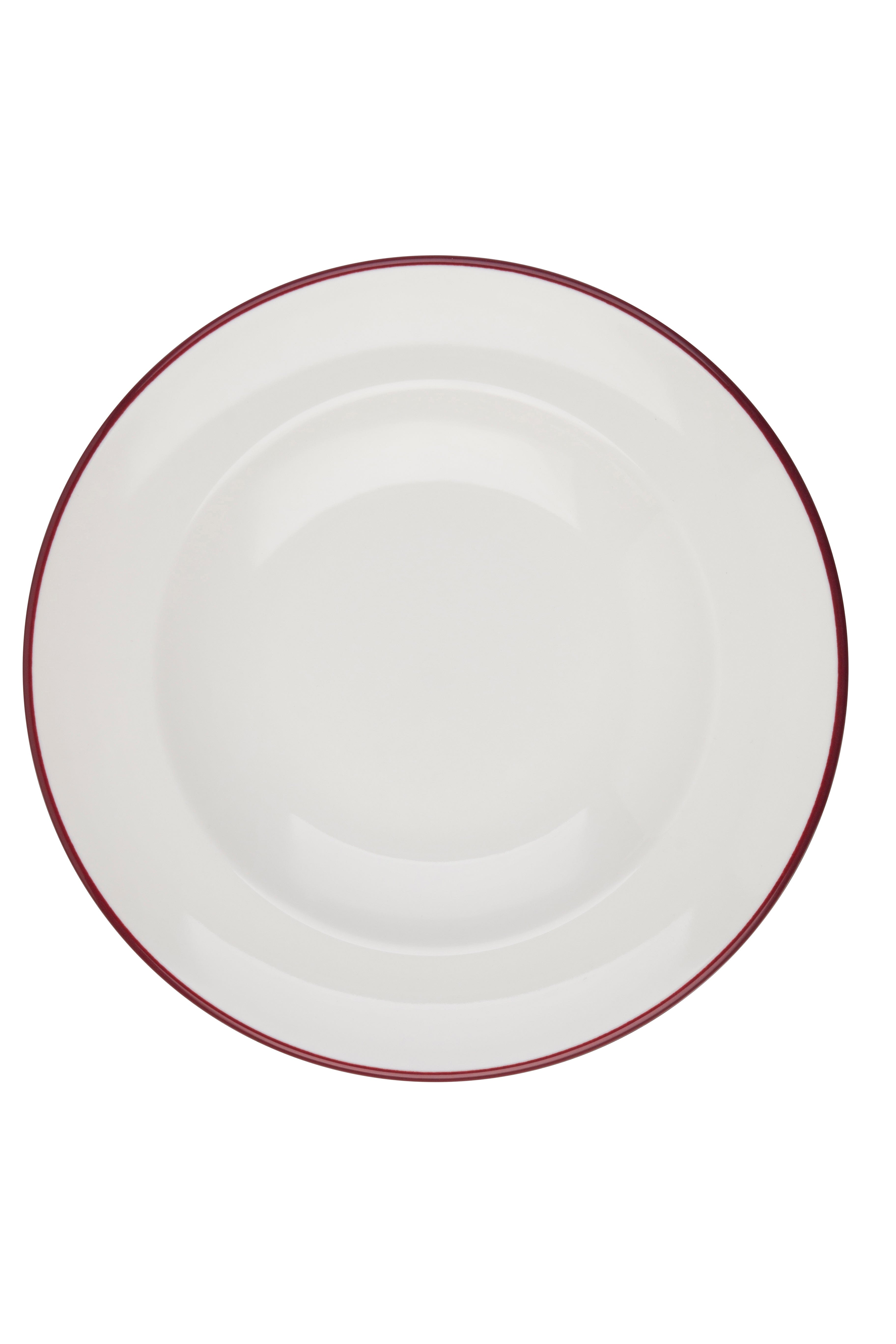 Modest Maroon Fine China Deep Plate 11.0"
