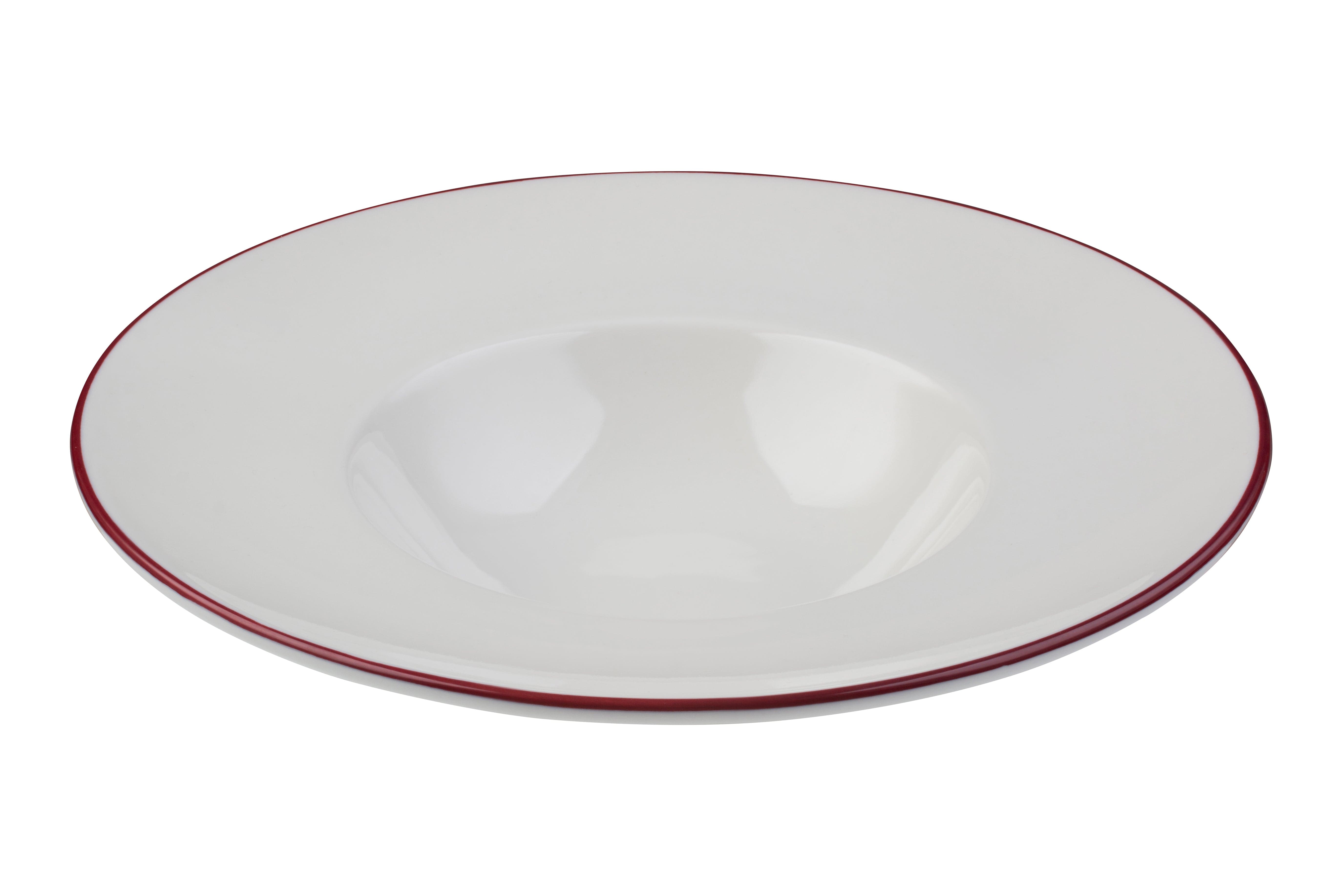 Modest Maroon Fine China Deep Plate 11.4"