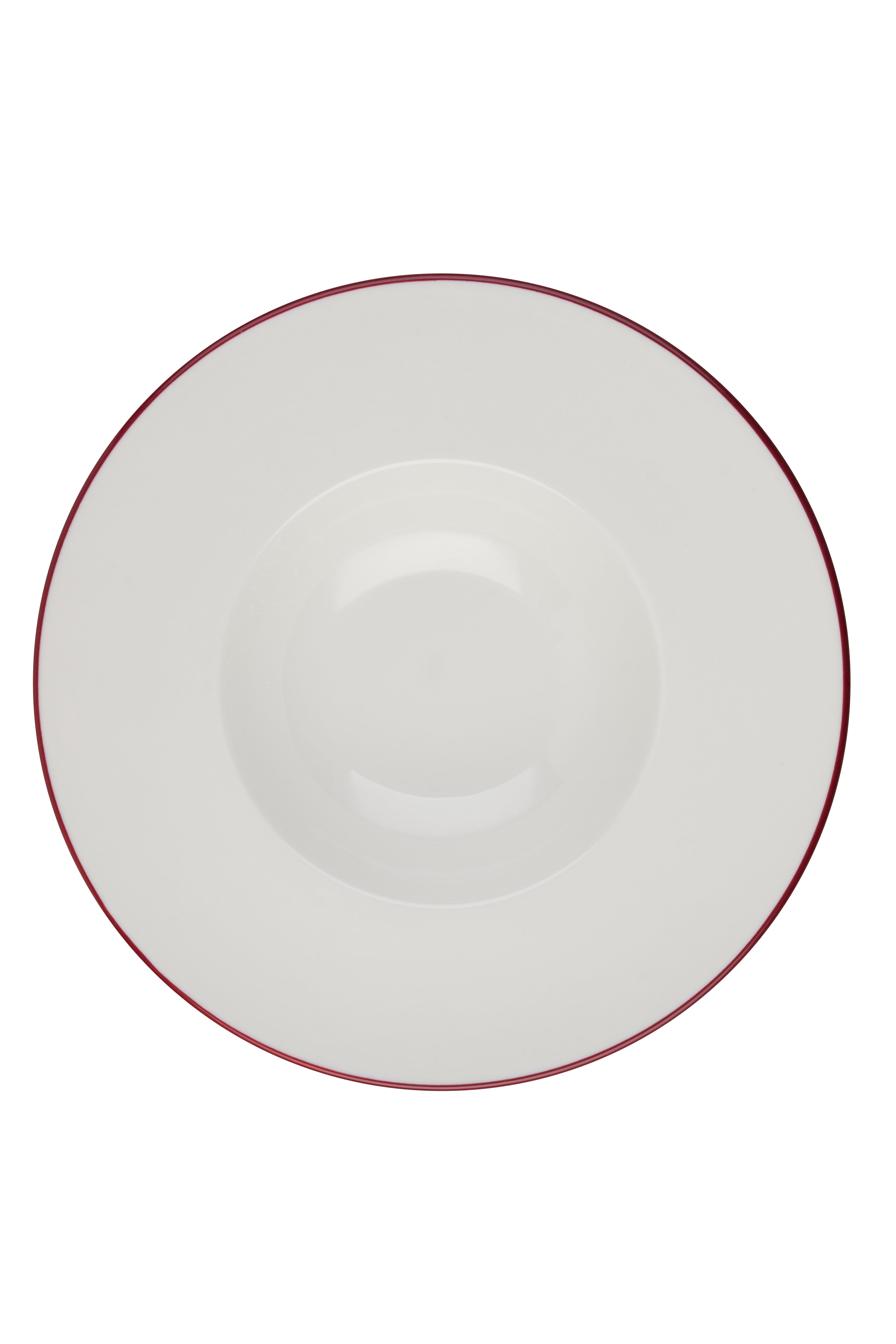 Modest Maroon Fine China Deep Plate 11.4"