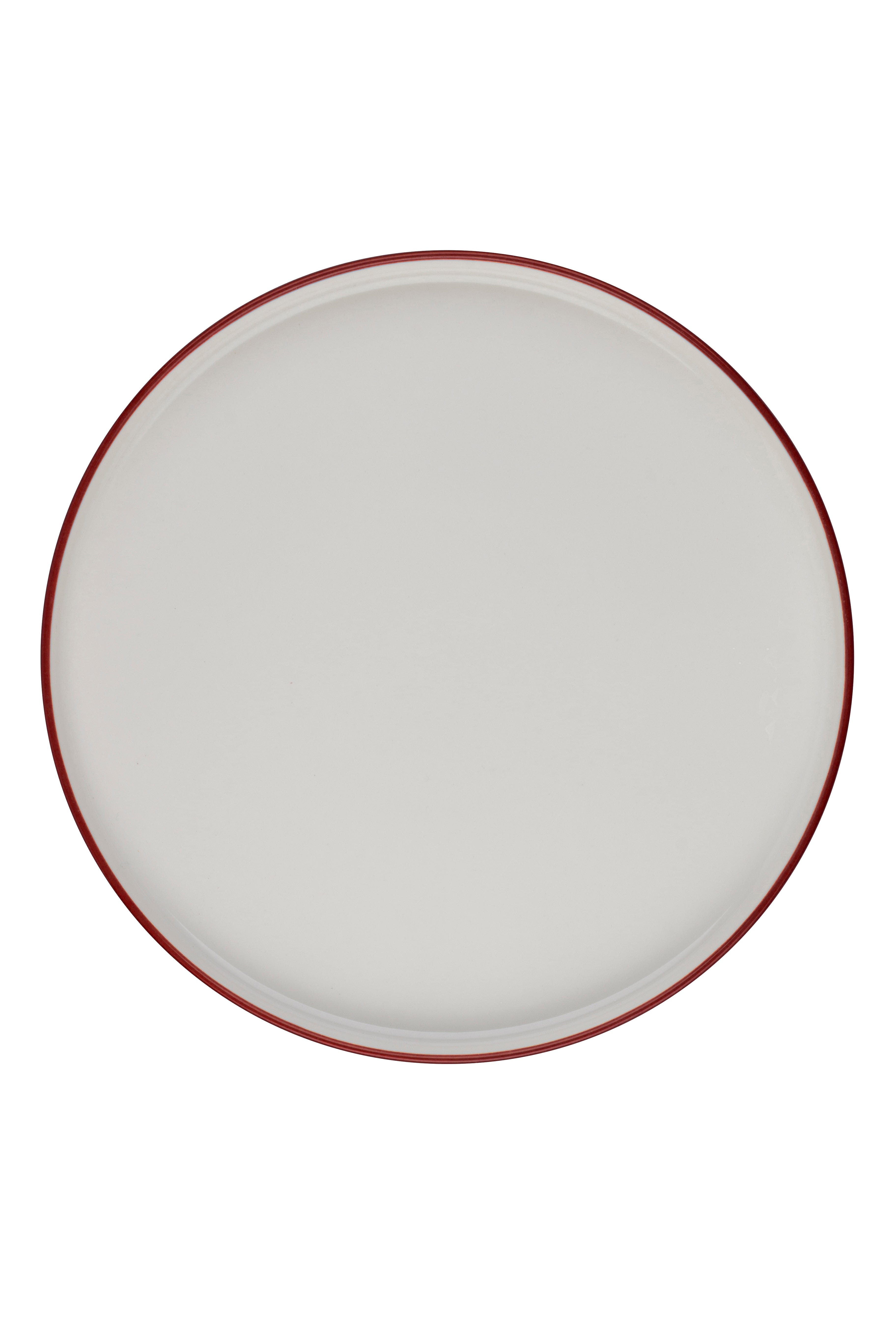 Modest Maroon Fine China Plate 11.0"