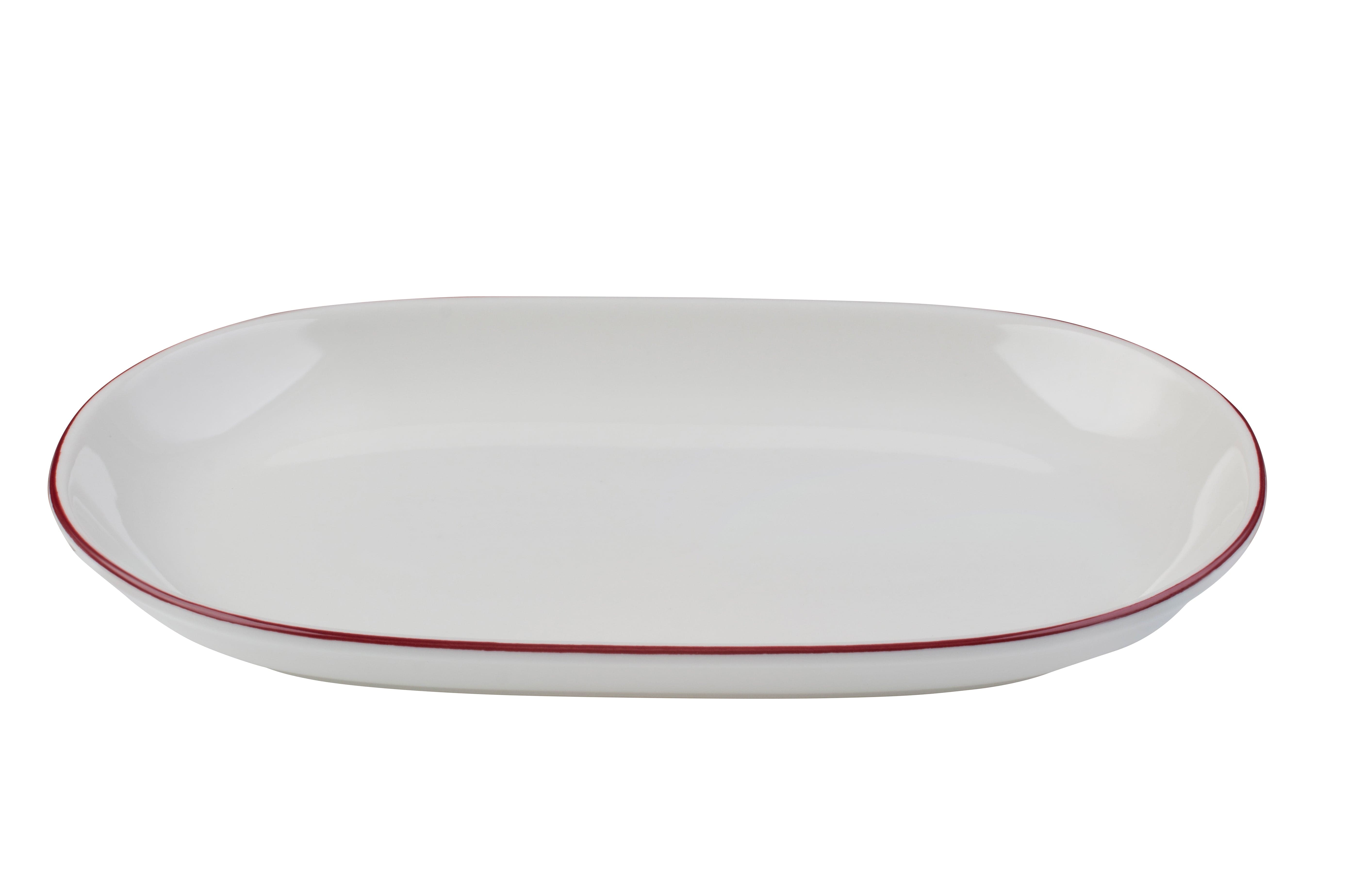 Modest Maroon Fine China Oval Platter 14.6"x9.6"