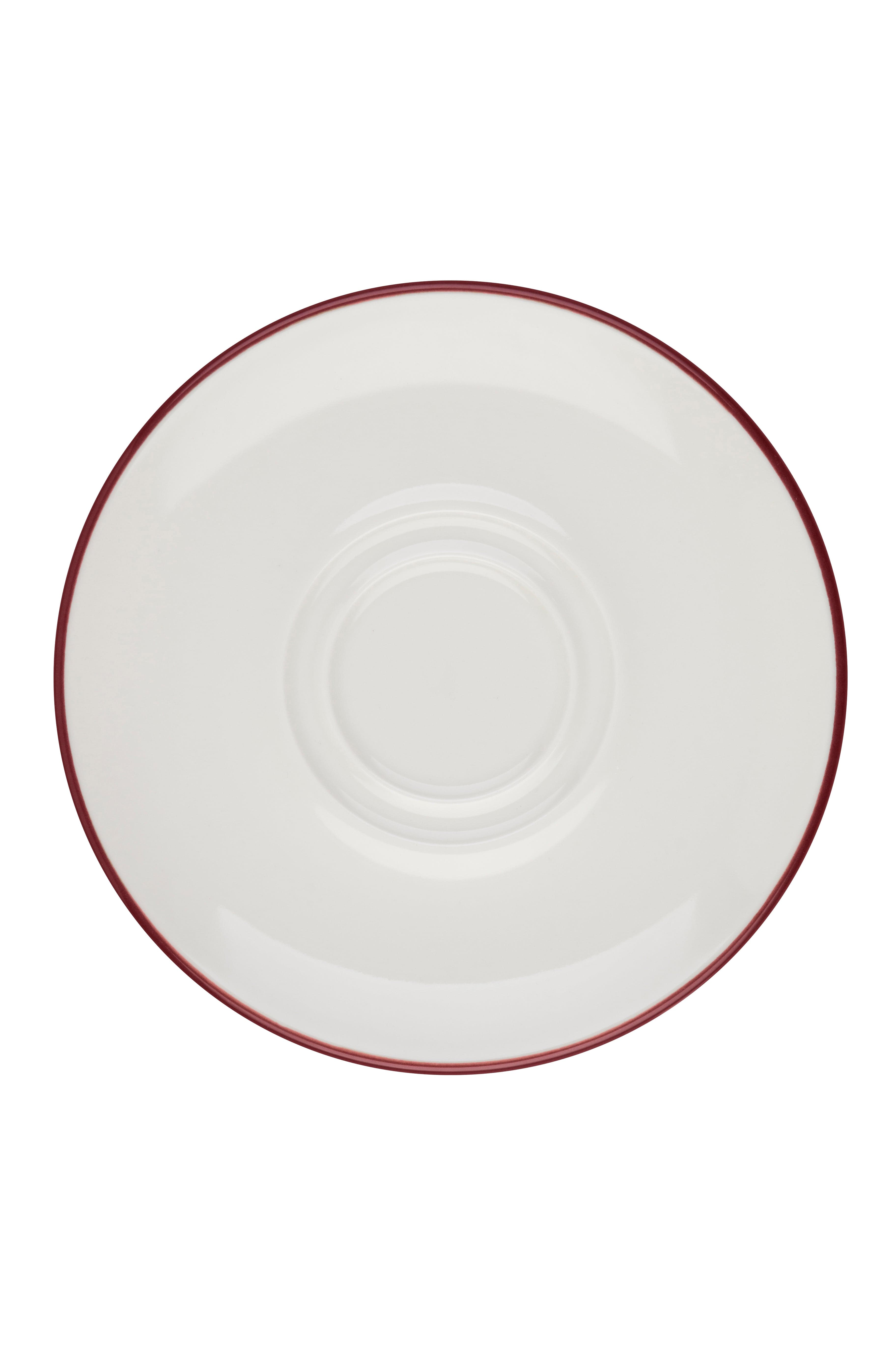 Modest Maroon Fine China Saucer 6.3"