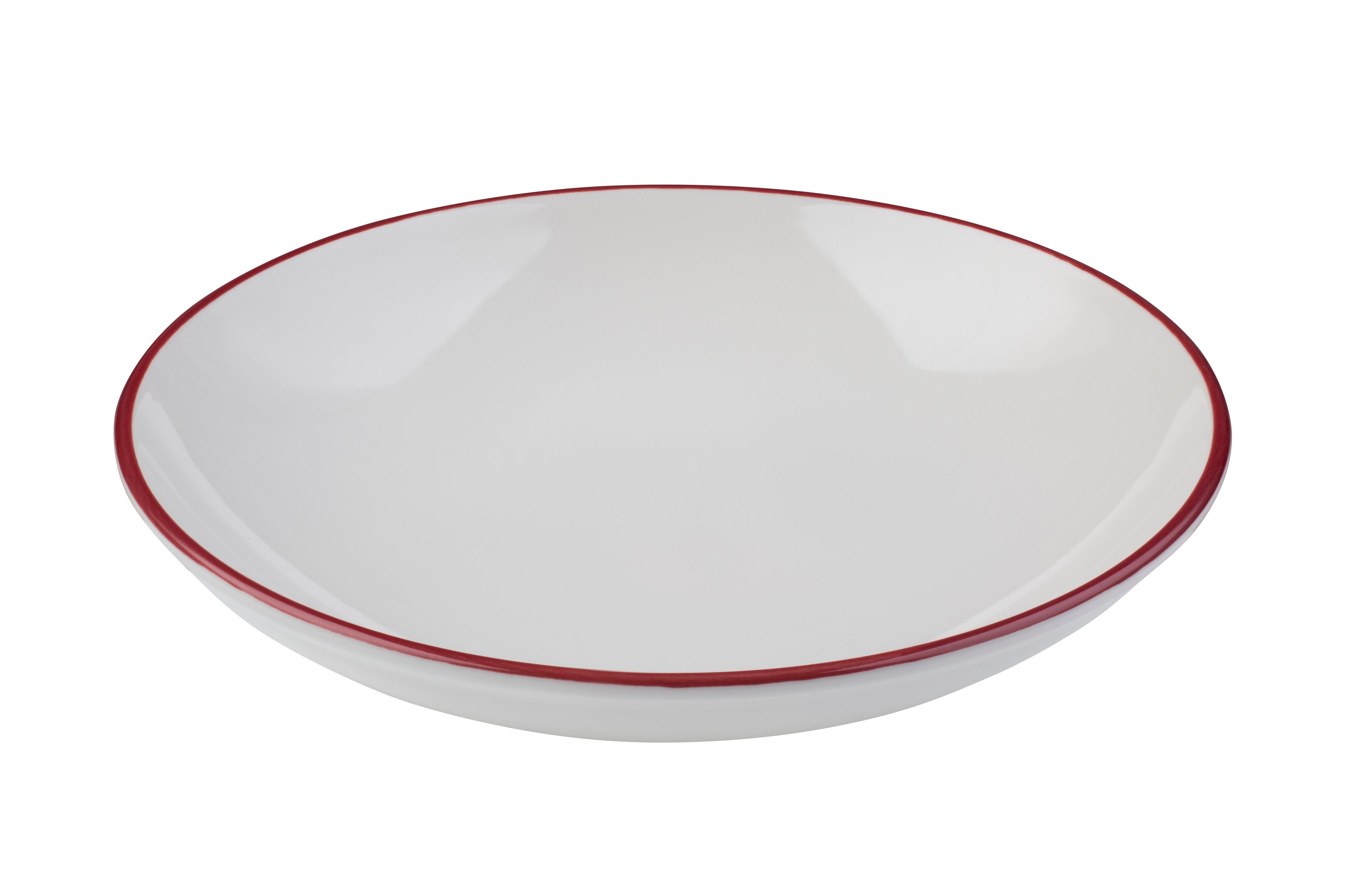 Modest Maroon Fine China Deep Plate 8.7"