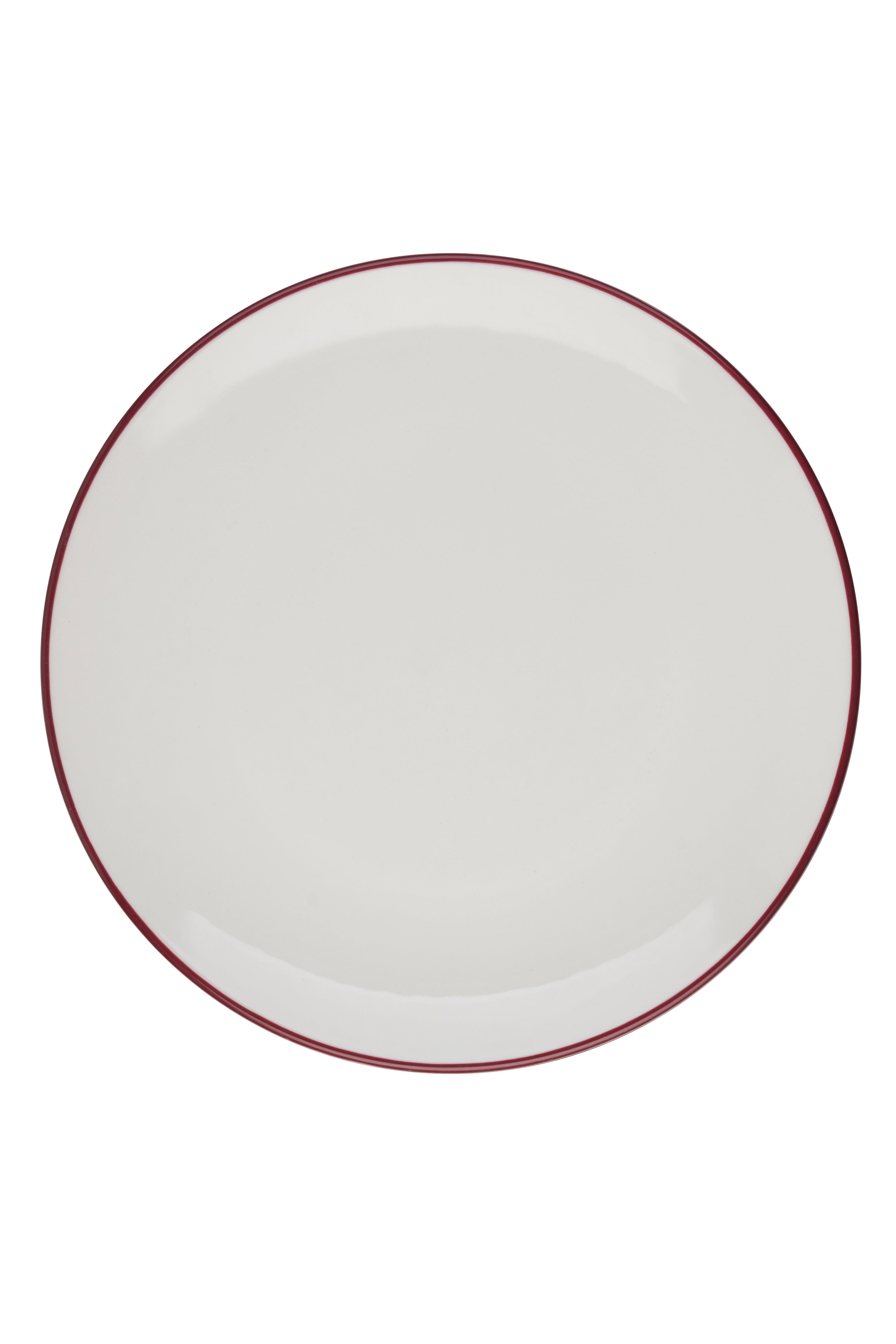 Modest Maroon Fine China Coupe Plate 9.8"