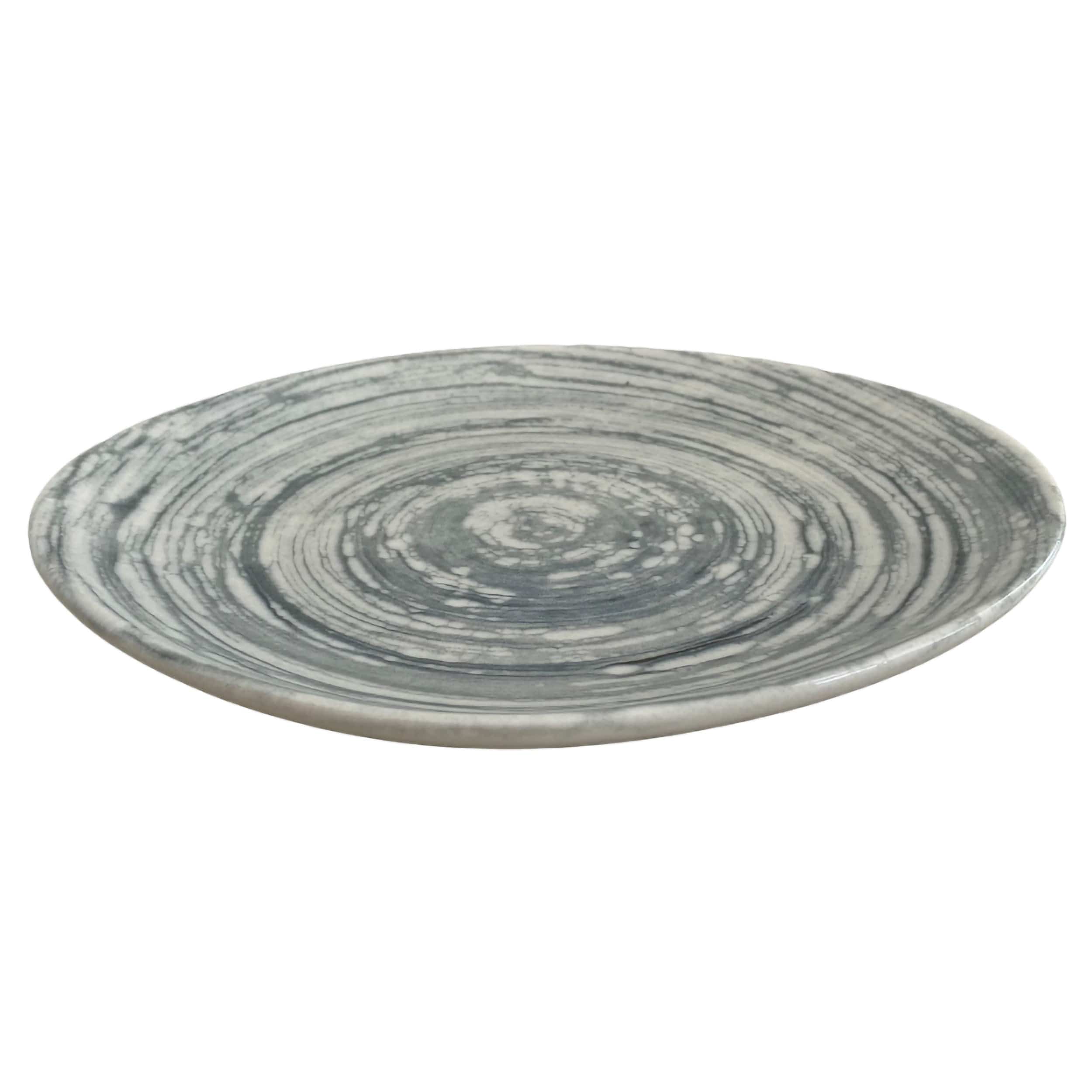 Swirl Grey Premium Stoneware Plate Coupe 10.6" x 9.6"