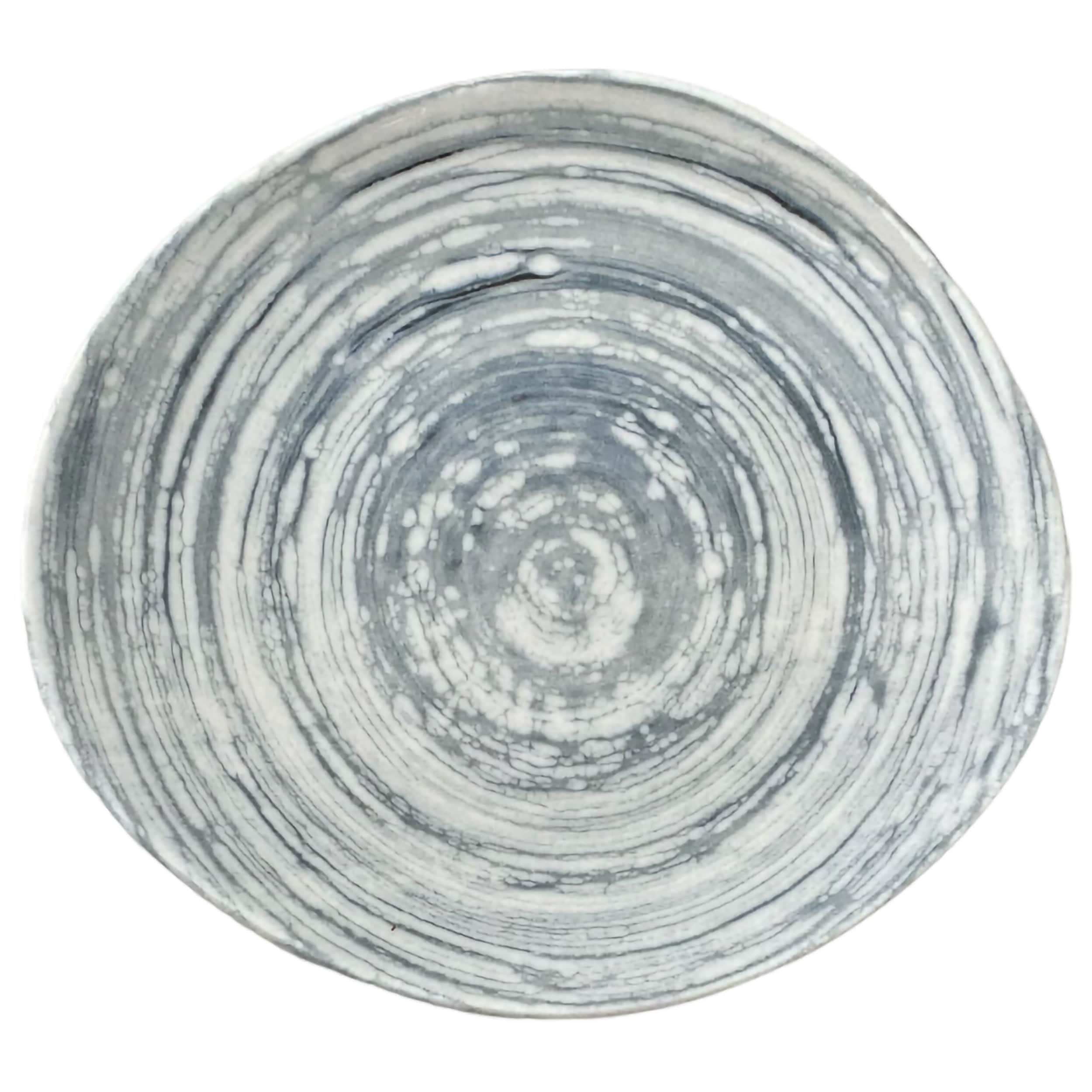 Swirl Grey Premium Stoneware Plate Coupe 10.6" x 9.6"