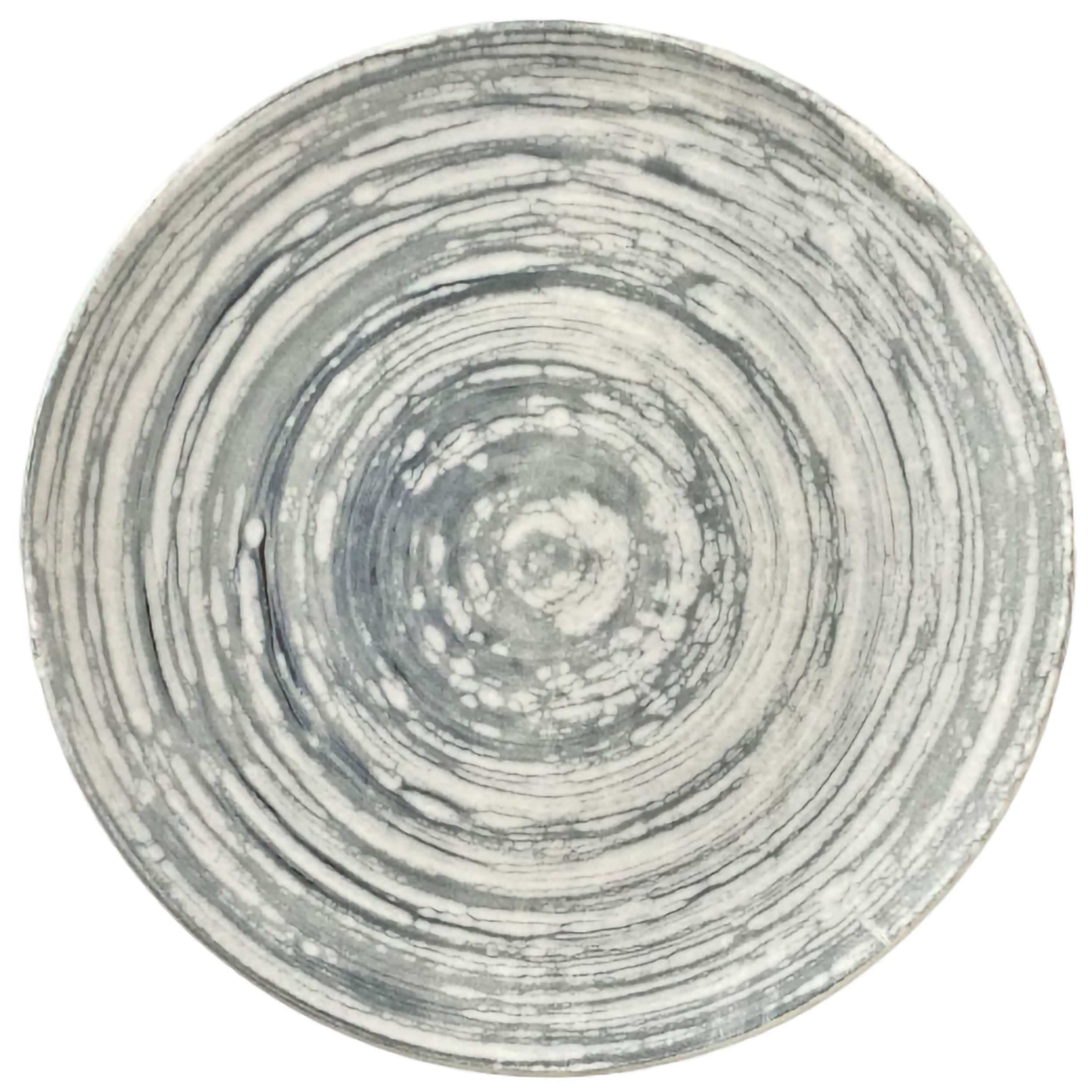 Swirl Grey Premium Stoneware Plate Coupe 7.9"