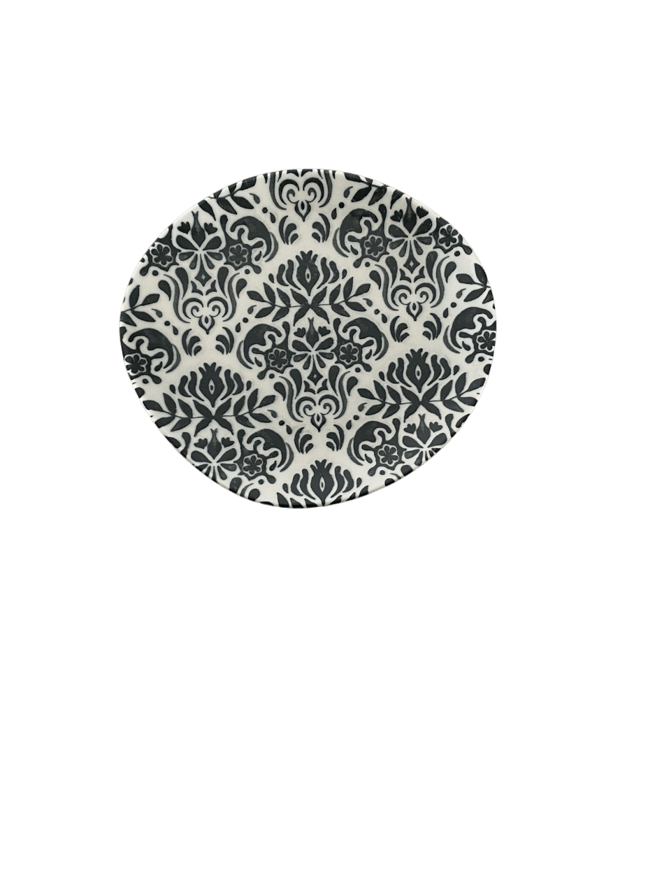 Toledo Black Green Premium Stoneware Plate Coupe 8.3" x 7.5"