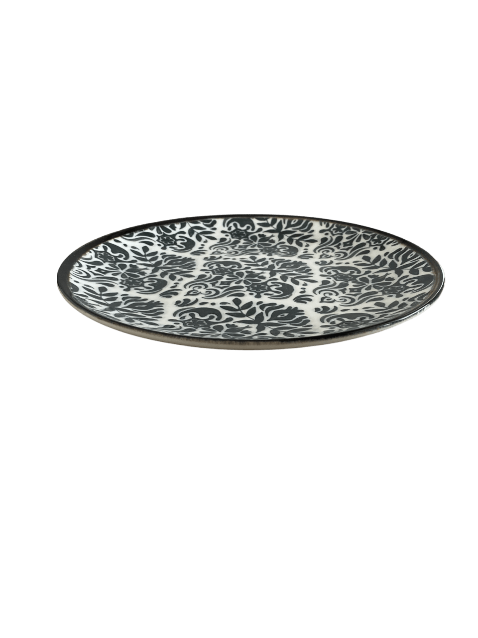 Toledo Black Green Premium Stoneware Plate Coupe 10.3"