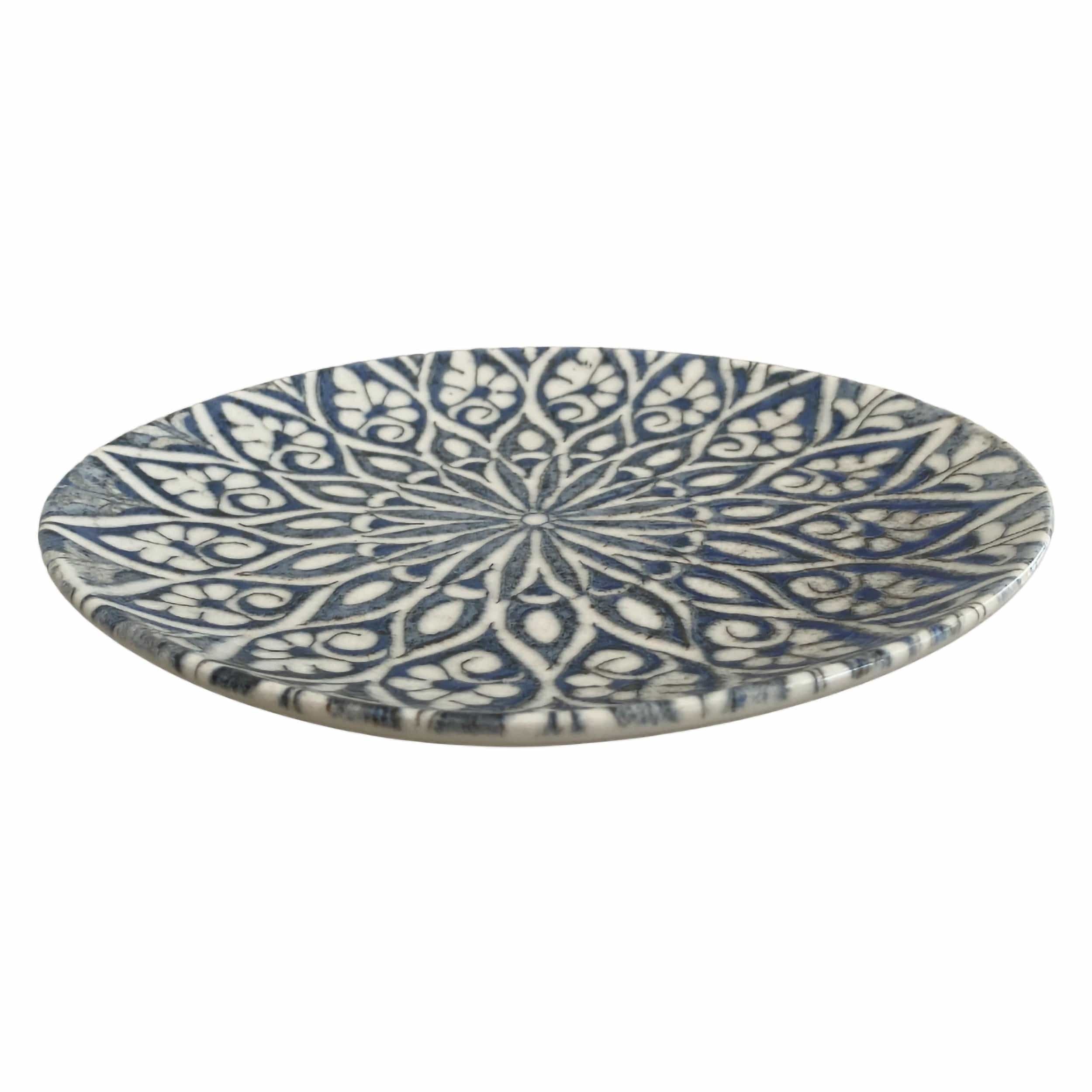 Granada Blue Premium Stoneware Plate Coupe 8.3" x 7.5"