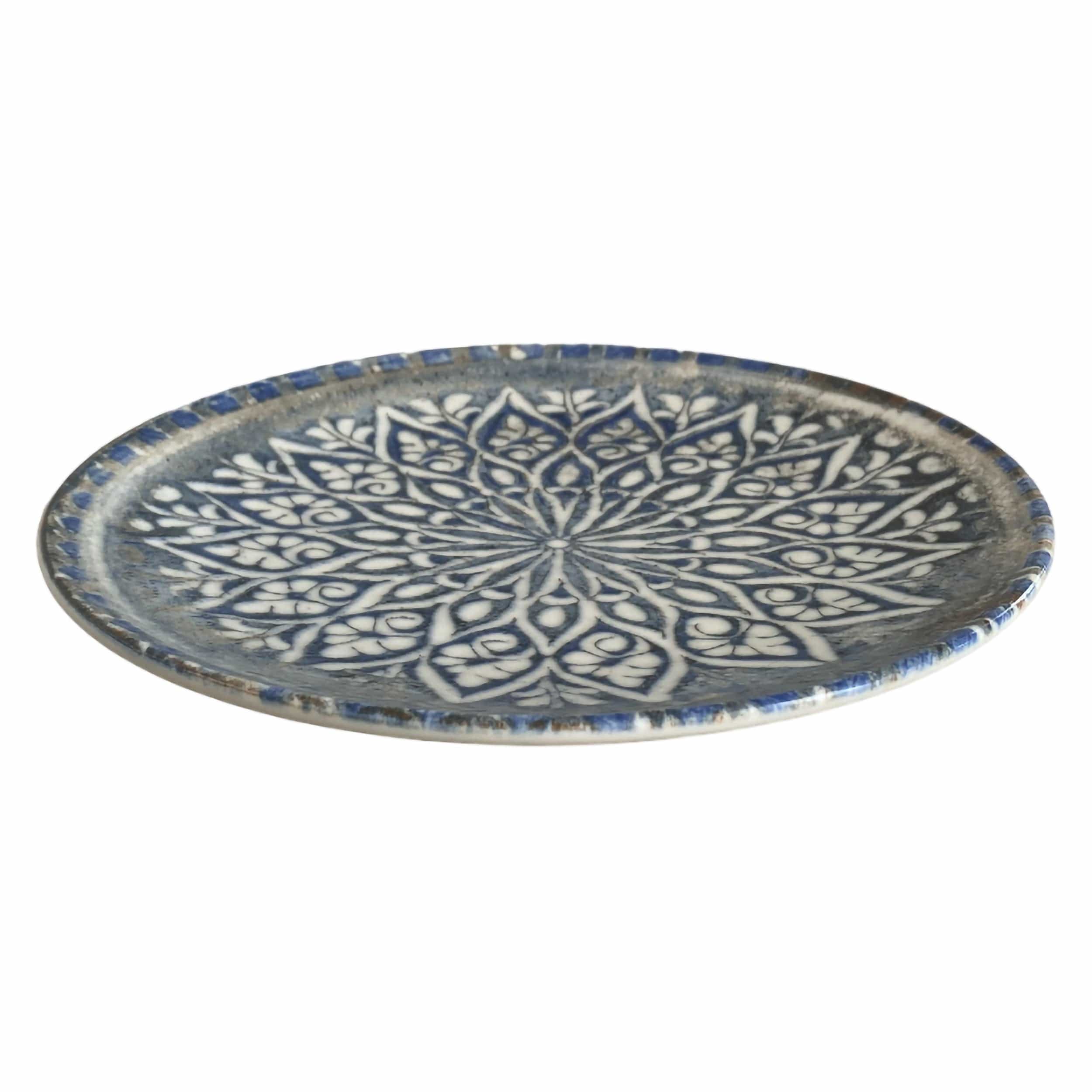 Granada Blue Premium Stoneware Plate Coupe 7.9"