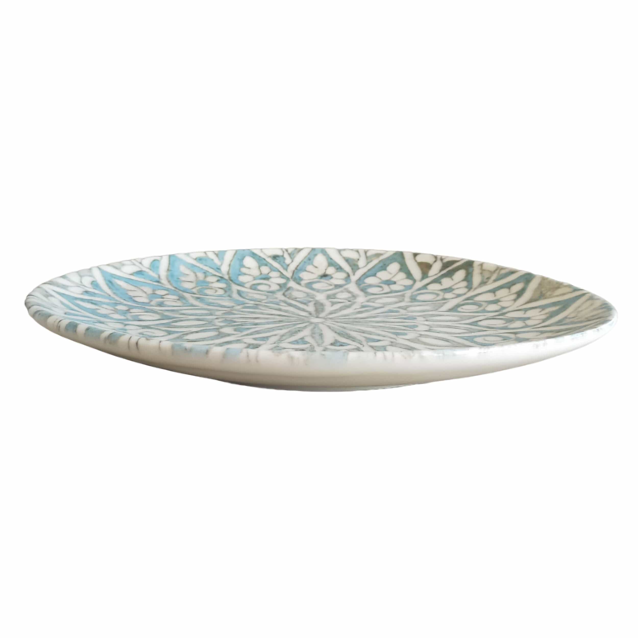 Granada Turquoise Premium Stoneware Plate Coupe 8.3" x 7.5"