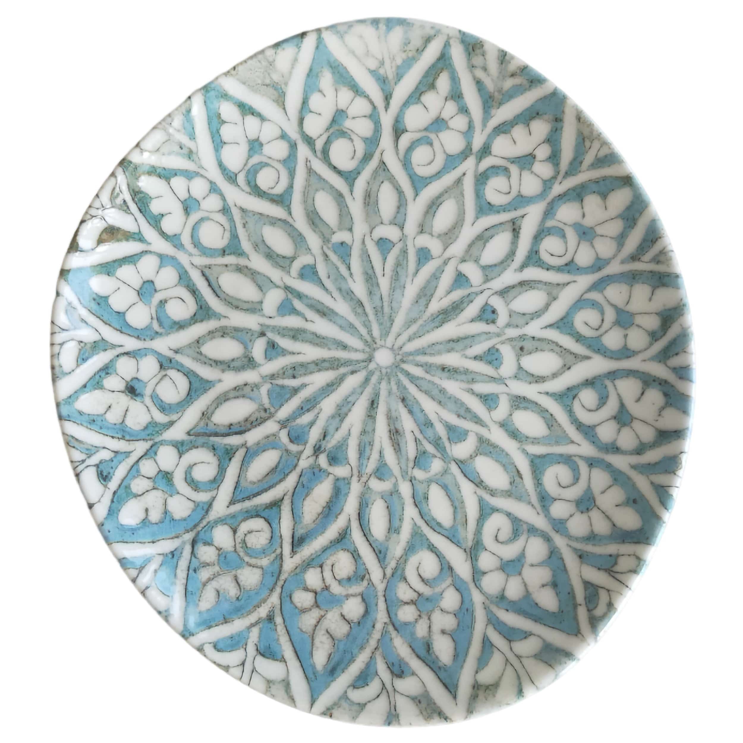 Granada Turquoise Premium Stoneware Plate Coupe 8.3" x 7.5"