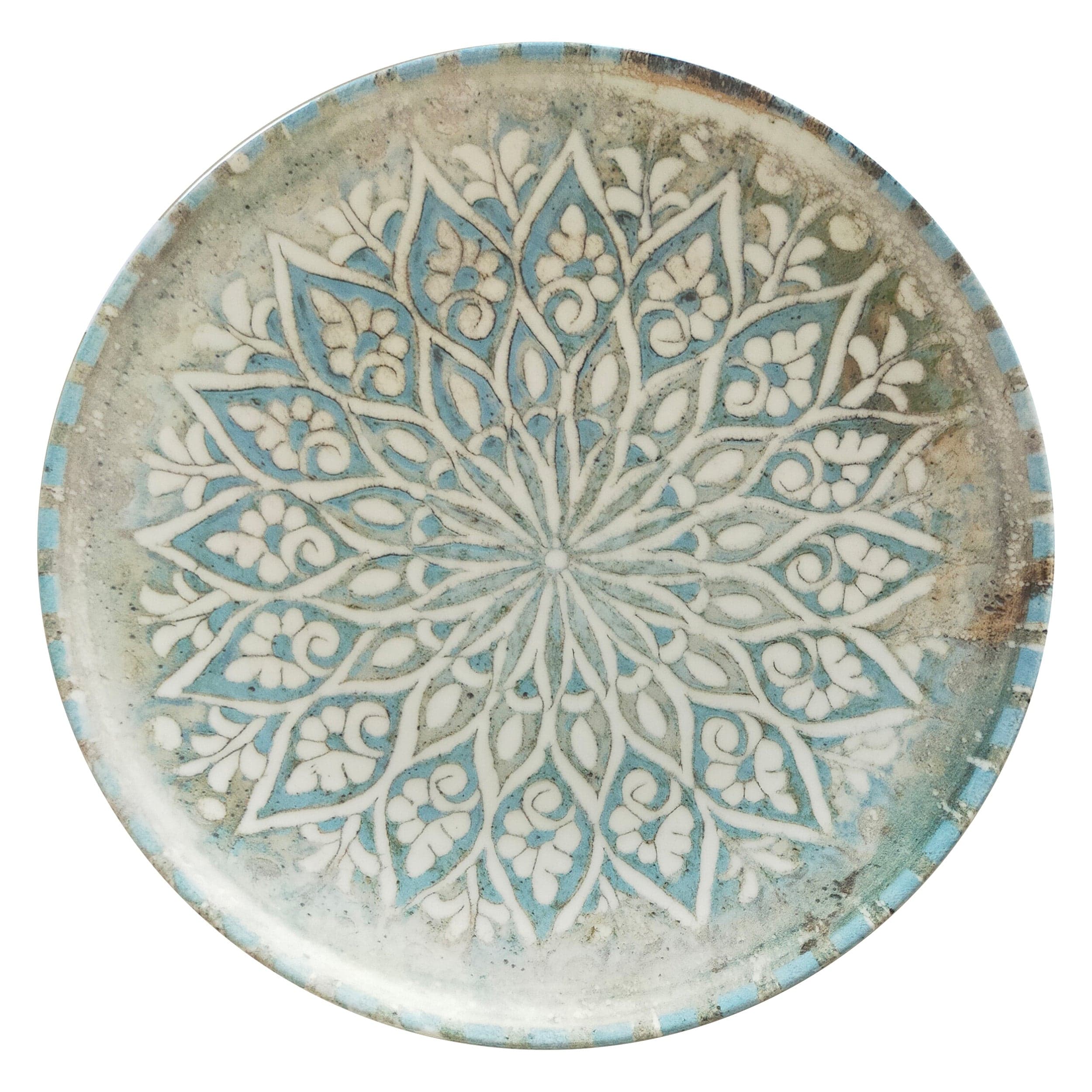 Granada Turquoise Premium Stoneware Plate Coupe 11"