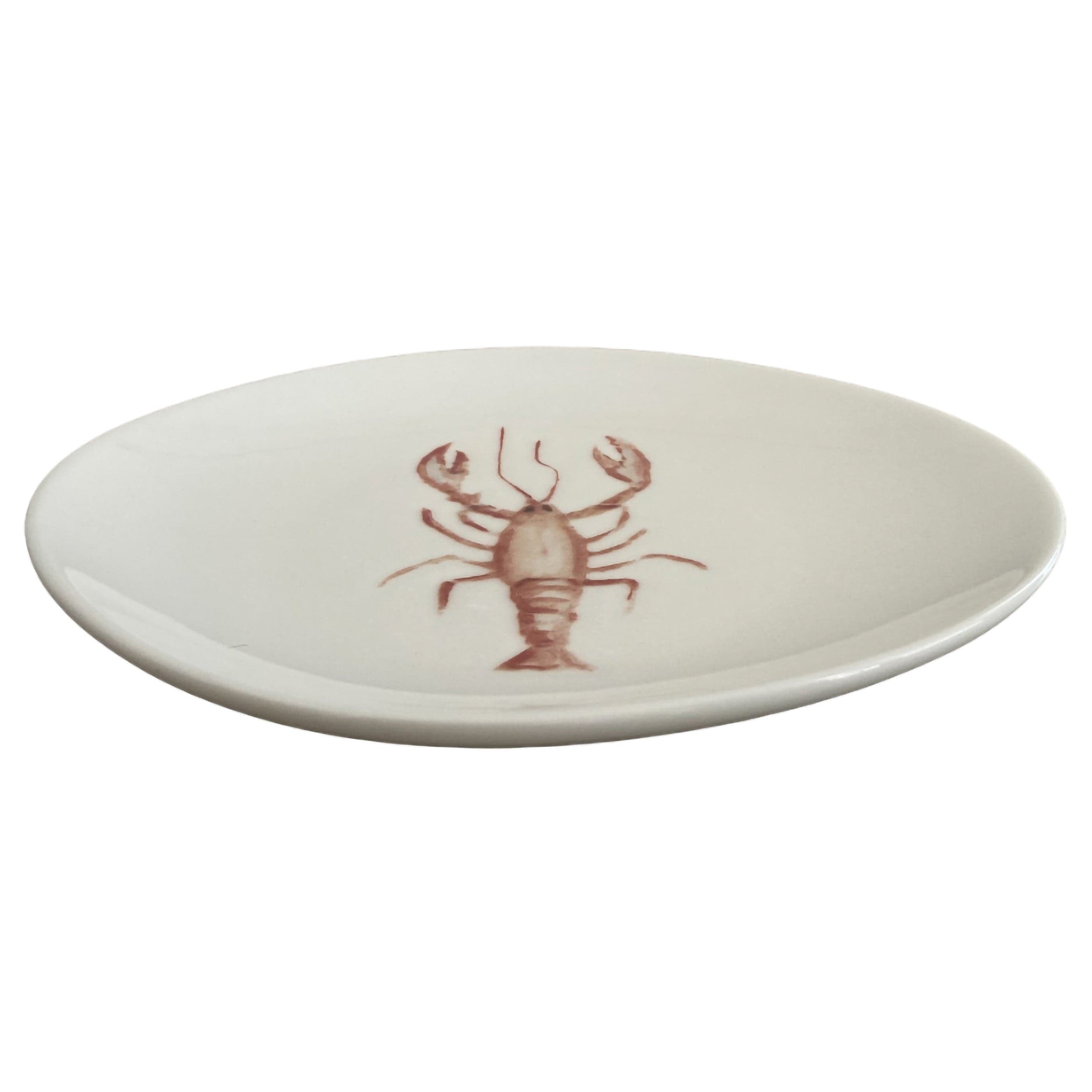 Lobster Blue Premium Stoneware Plate Coupe 8.3" x 7.5"
