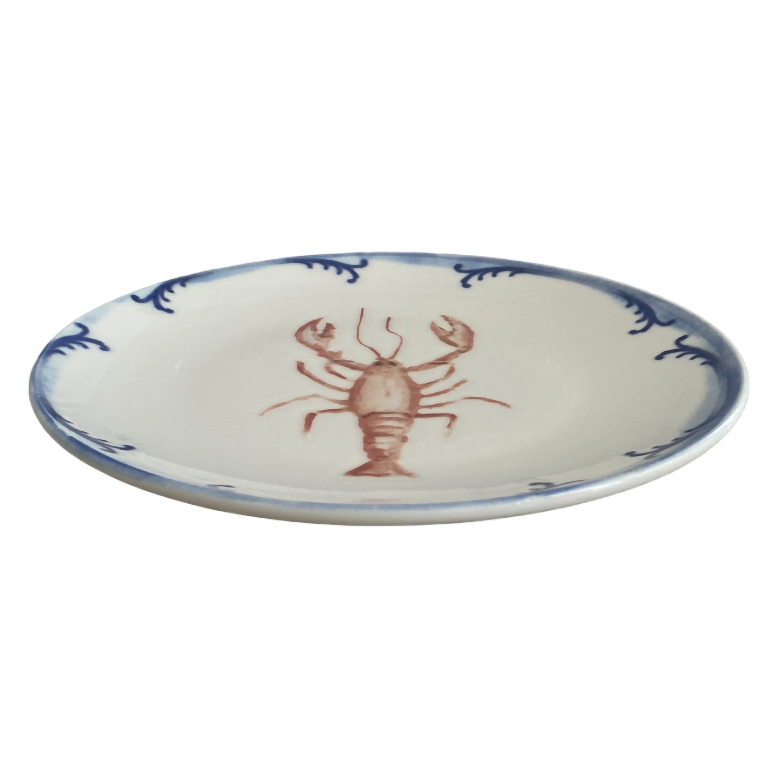 Lobster Blue Premium Stoneware Plate Coupe 7.9"