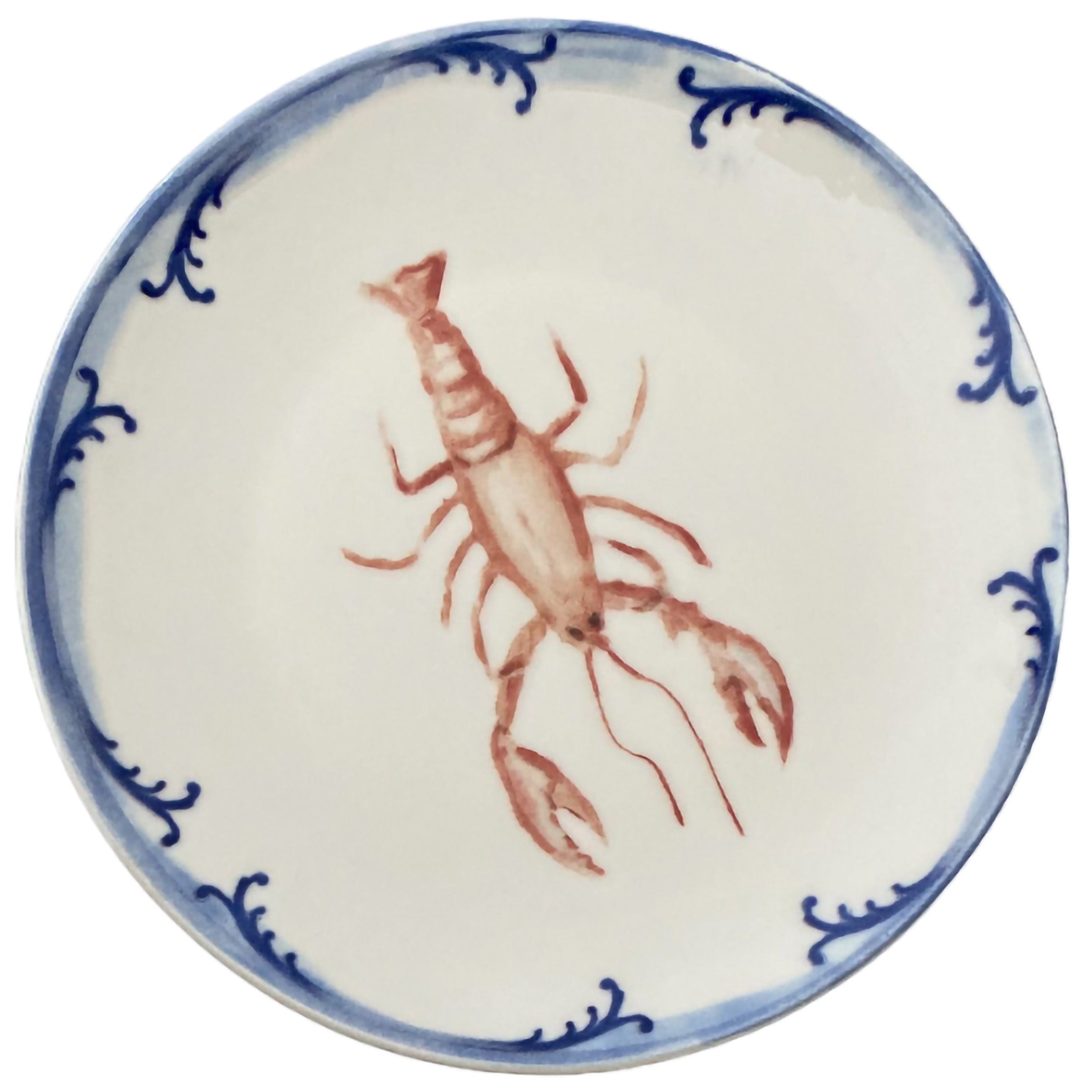 Lobster Blue Premium Stoneware Plate Coupe 7.9"