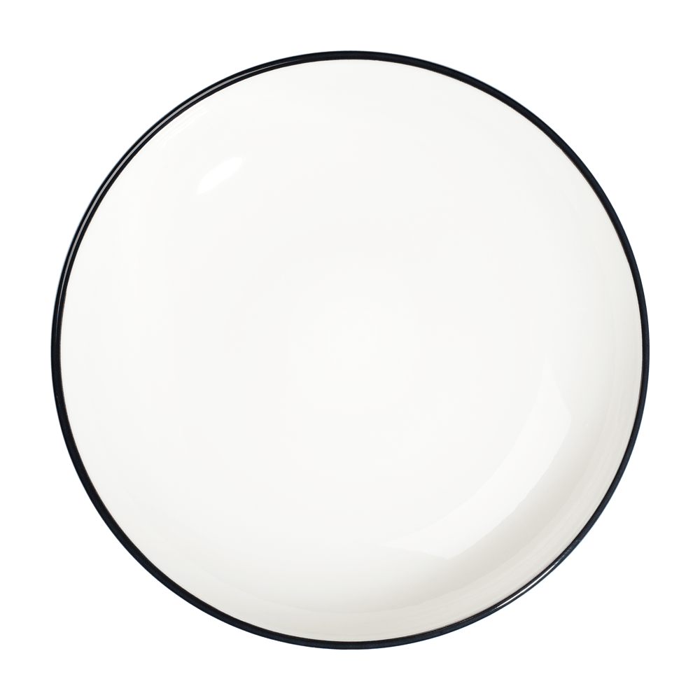 Modest Black Fine China Deep Plate 11.8" / 65 oz