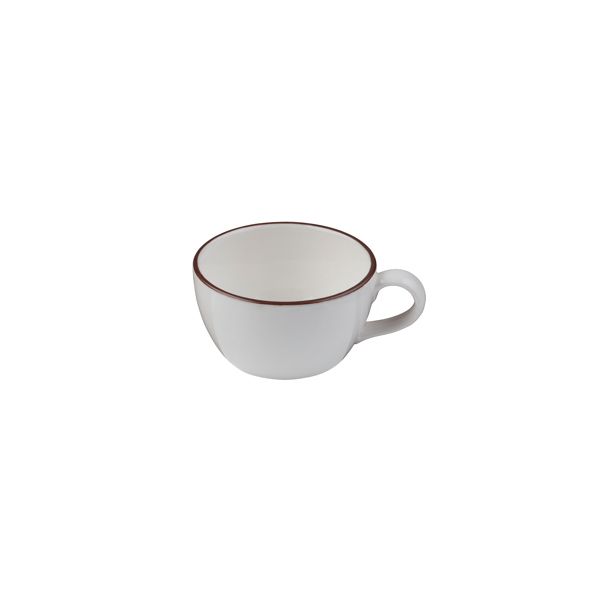 Modest Brown White Fine China Cup 2.3" / 9 oz