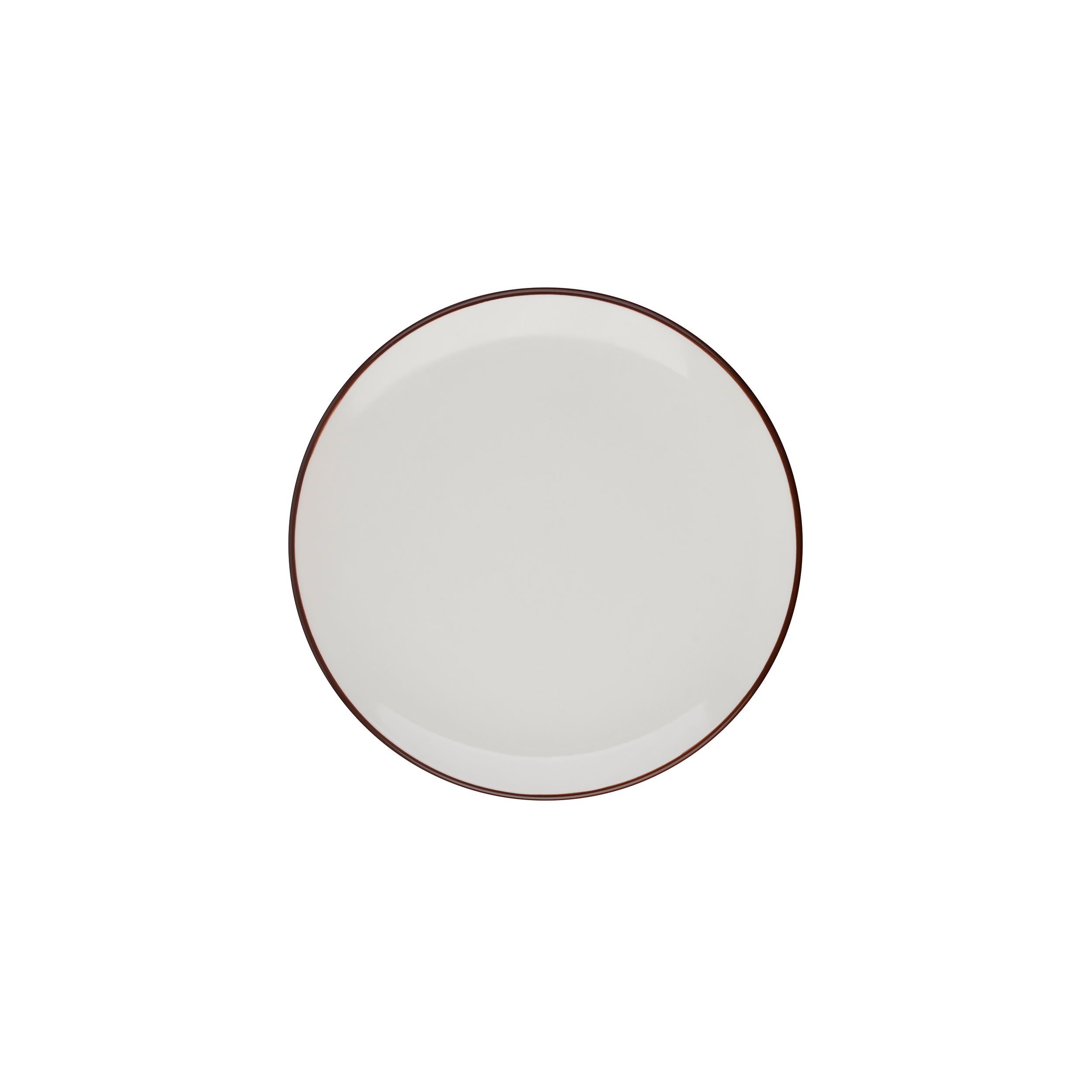 Modest Brown White Fine China Coupe Plate 9.8"