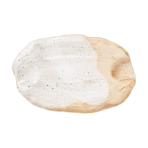 Cameo Sonnet Beige Khaki Fine China Platter 13.3" x 8.5"