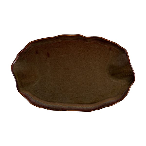 Hazel Sonnet Tan Fine China Platter 9" x 5.5"