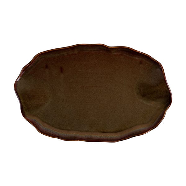 Hazel Sonnet Tan Fine China Platter 13.3" x 8.5"