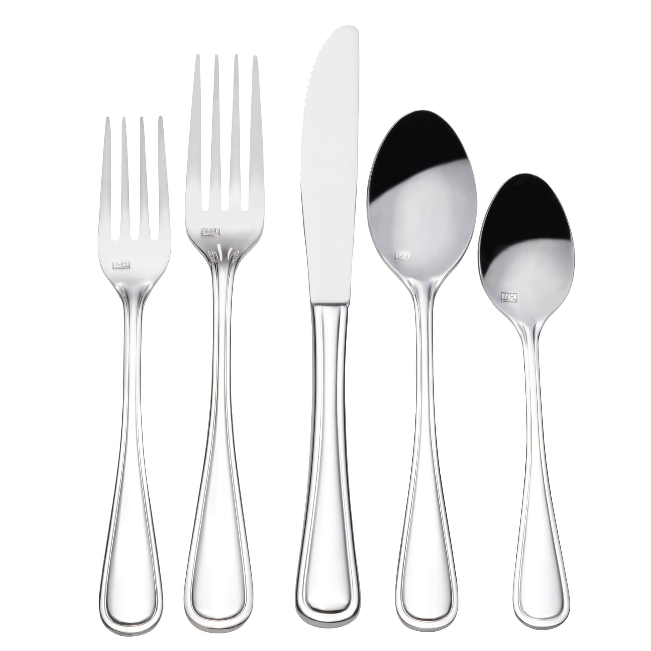 Mikasa Rim Silver Stainless Steel 18/0 Table Fork 8.1"