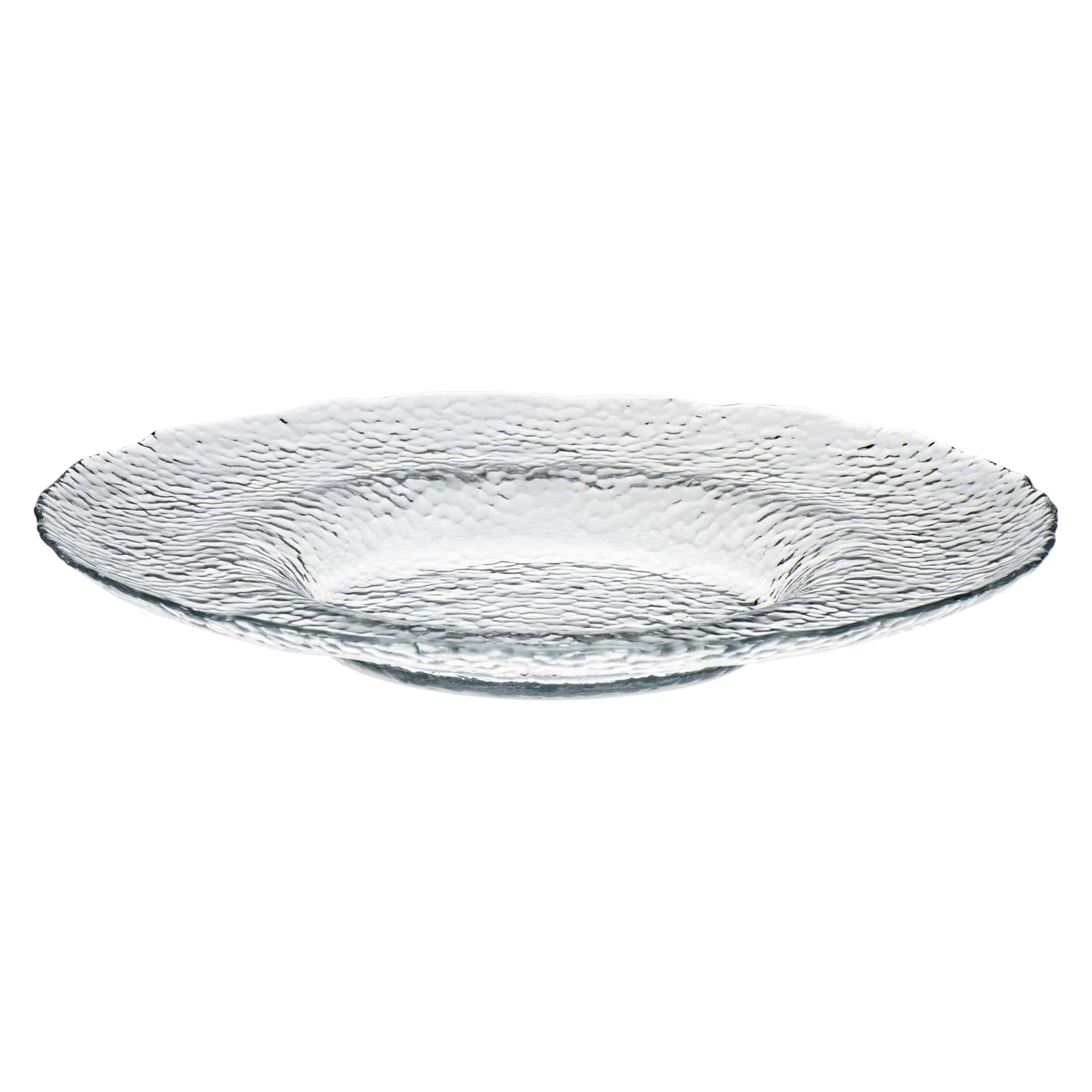 Hammered Clear Glass Plate 5.9"