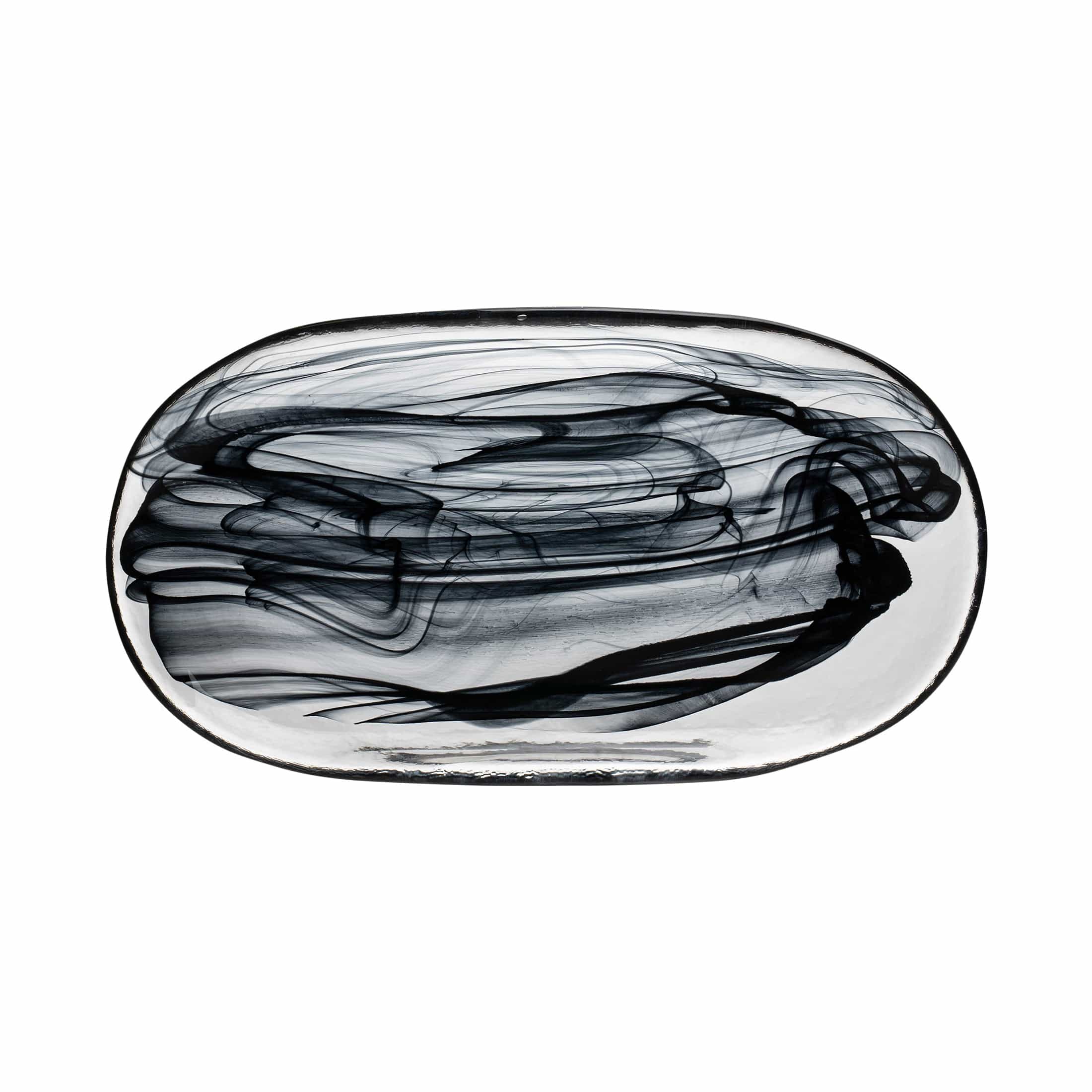 Atlas Black Glass Plate 13.9" x 7.8"