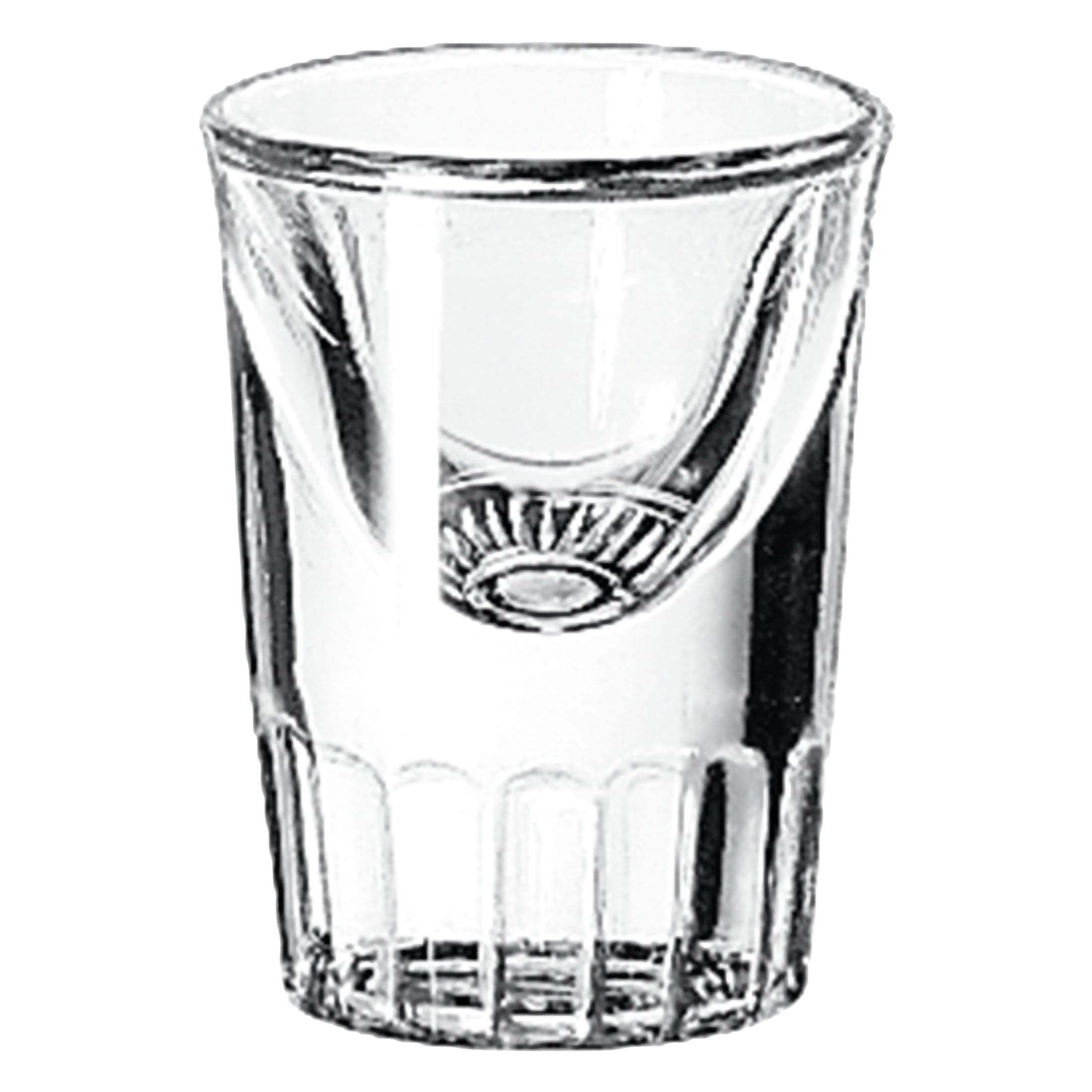 Fluted Whisky Clear Soda Lime Shot Glass 2.2" x 3" / 1oz